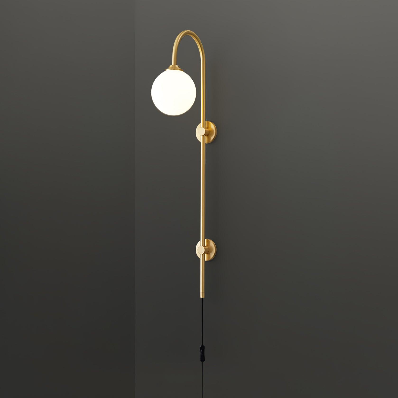 Evshaia Premium Elegance Globe Plug-in Brass Glass Sconce Wall lamp - Neutralighting