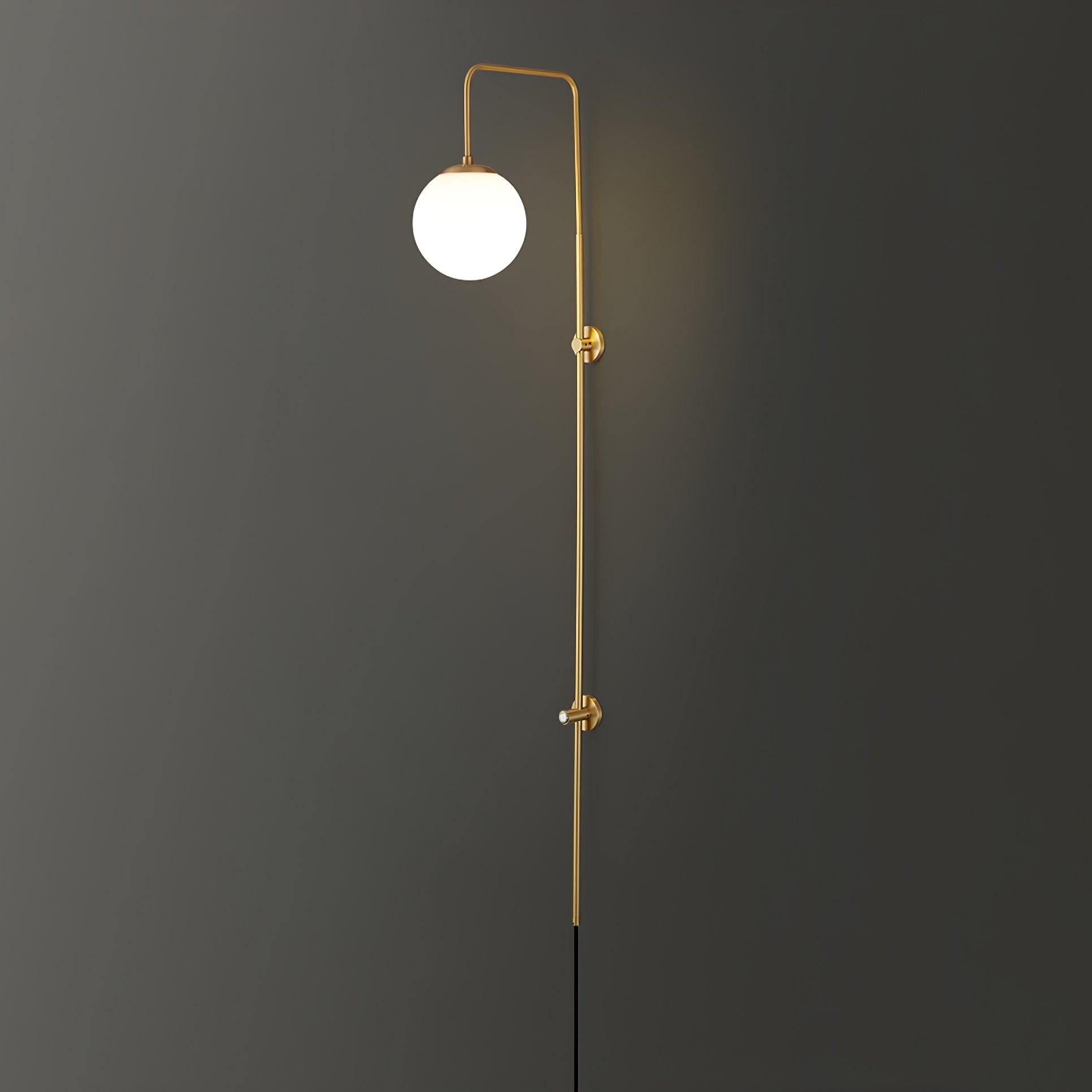 Evshaia Premium Elegance Globe Plug-in Brass Glass Sconce Wall lamp - Neutralighting