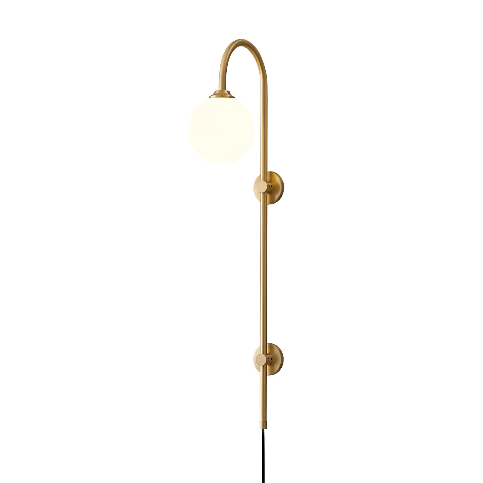Evshaia Premium Elegance Globe Plug-in Brass Glass Sconce Wall lamp - Neutralighting