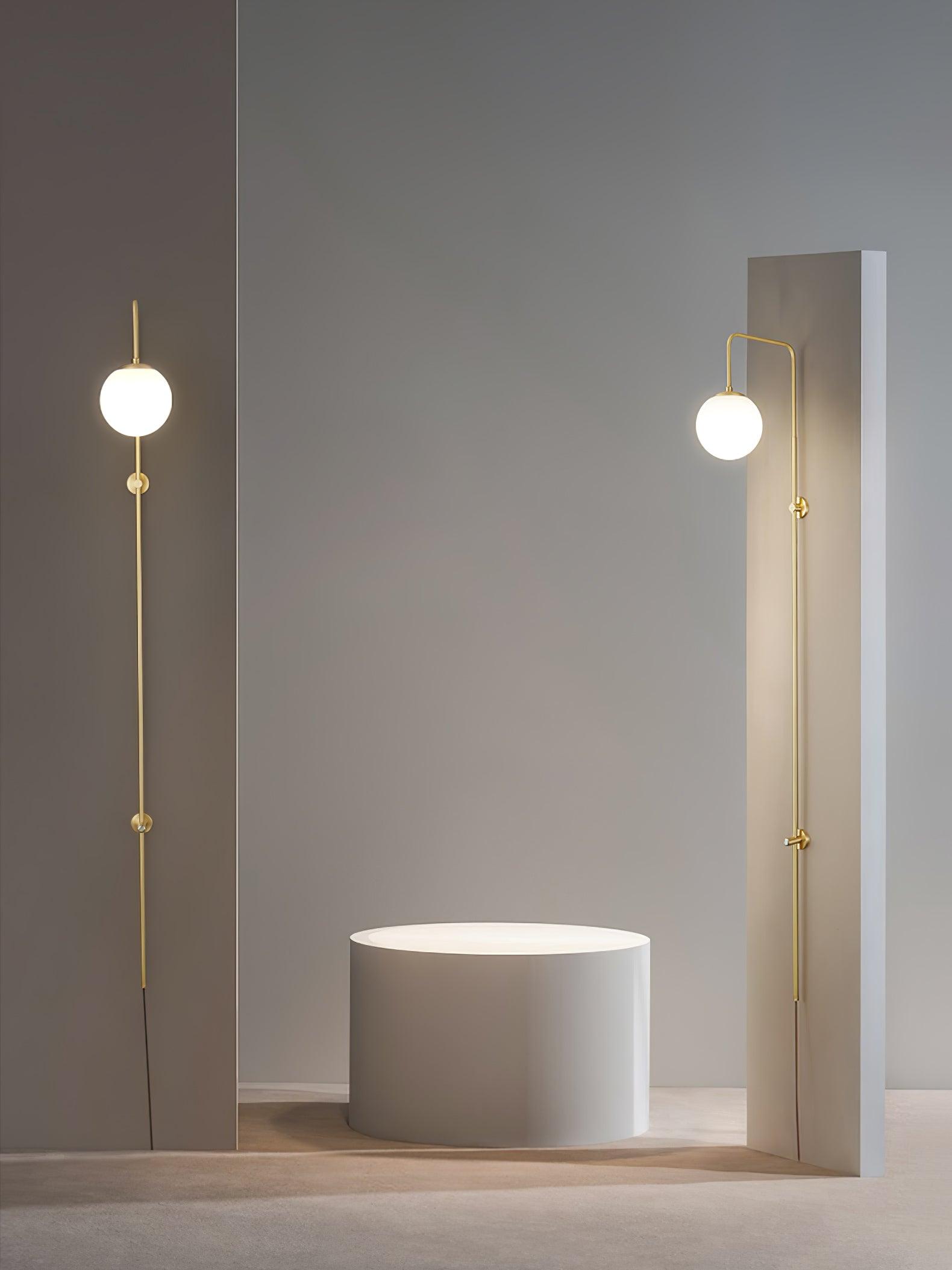 Evshaia Premium Elegance Globe Plug-in Brass Glass Sconce Wall lamp - Neutralighting