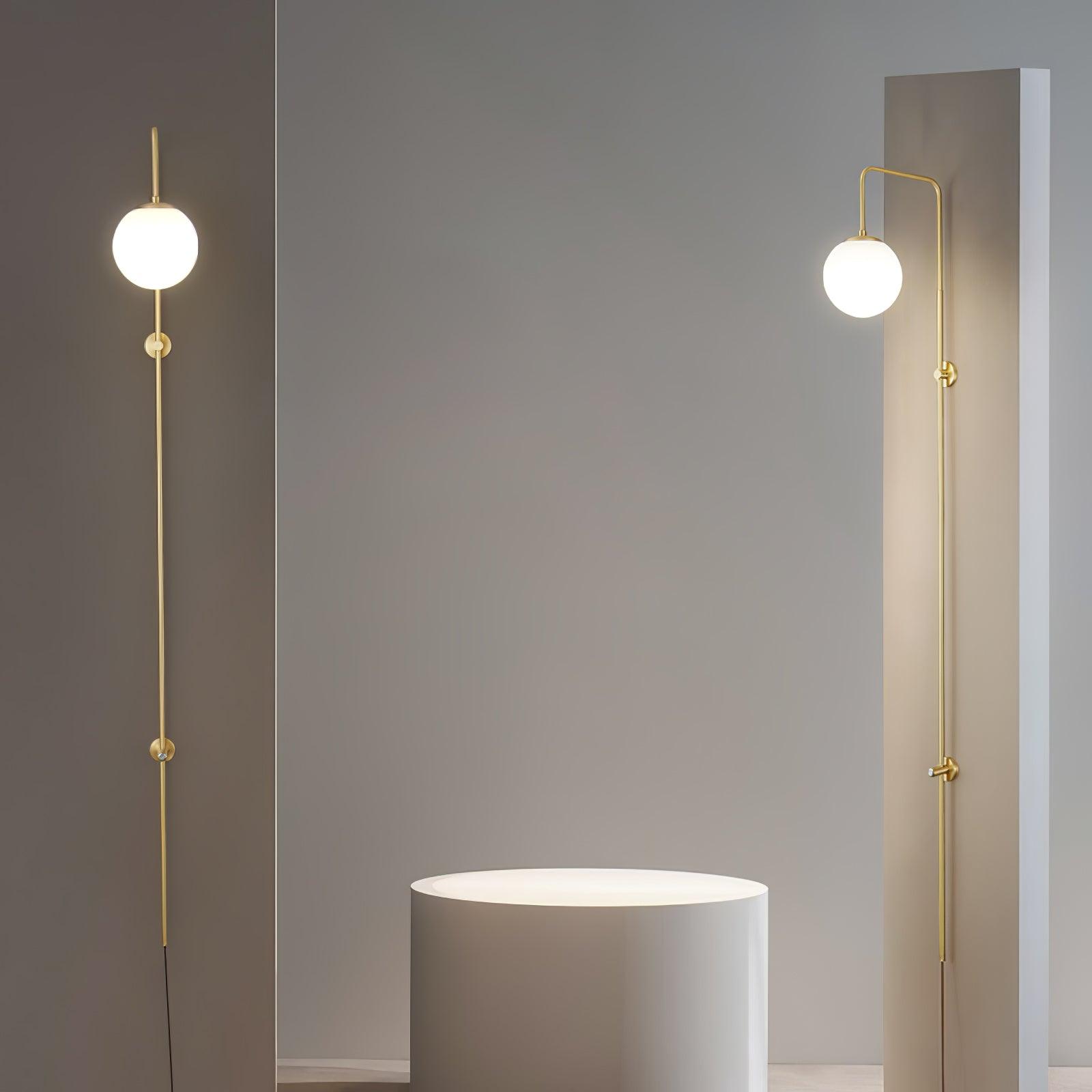 Evshaia Premium Elegance Globe Plug-in Brass Glass Sconce Wall lamp - Neutralighting