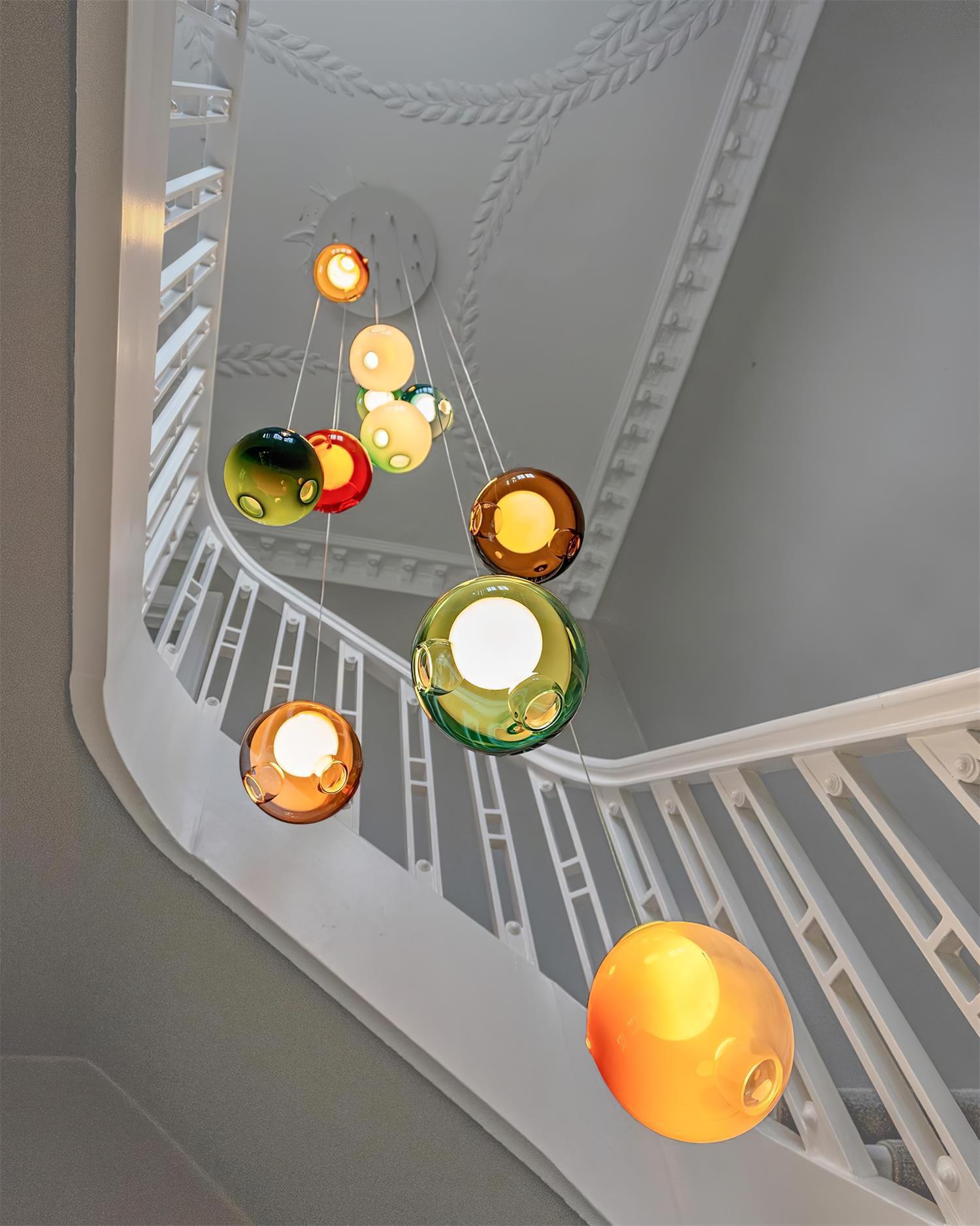 Verona Lustre Cluster Globe Transparent Escaliers - Neutralighting