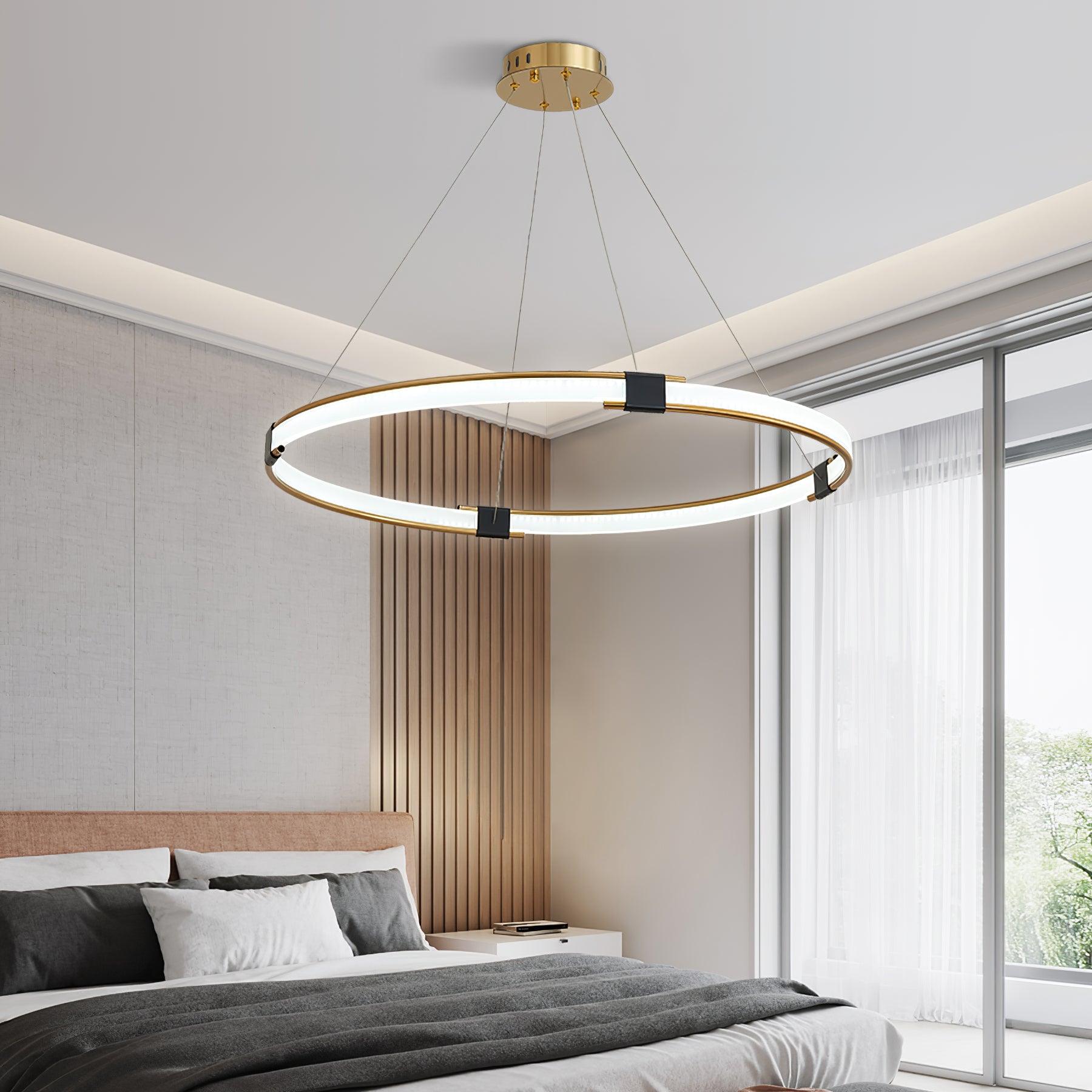 Lustra Chandelier Anneau Doré LED Halo Moderne - Neutralighting