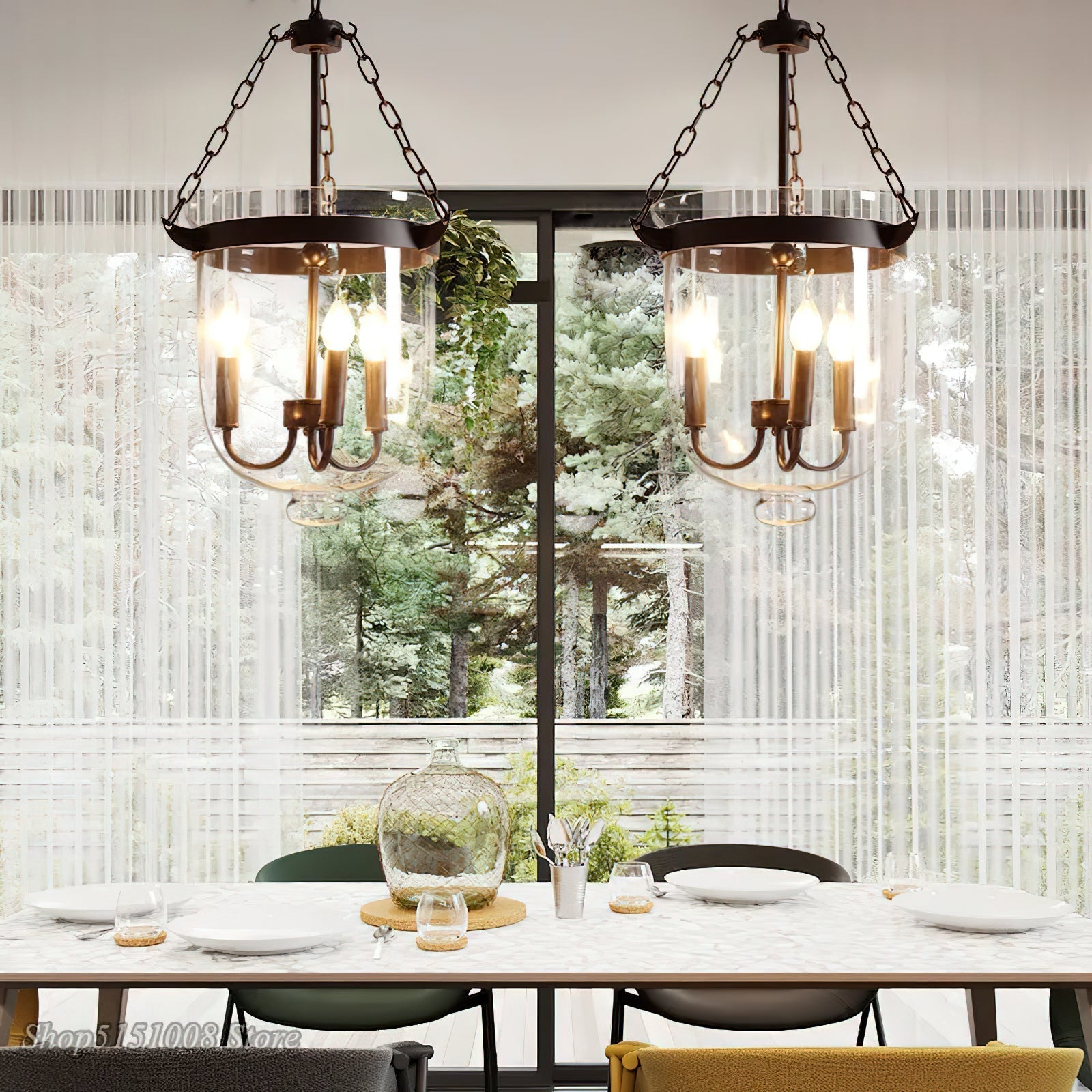 Avshaora Suspension Industrielle Vintage En Métal Et Verre - Neutralighting