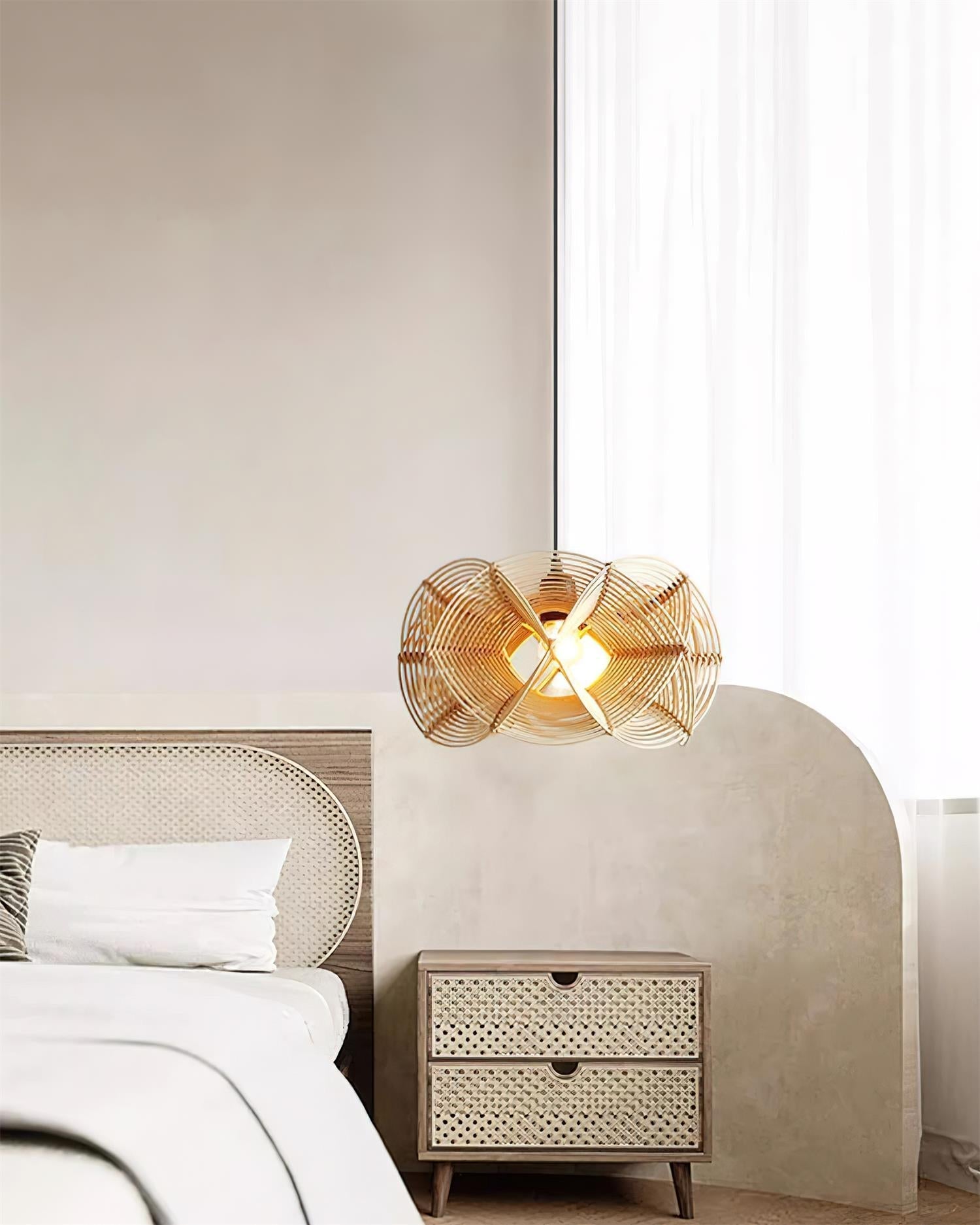 Golven Lampe Pendante Rattan Tissé Organique Artistique - Neutralighting