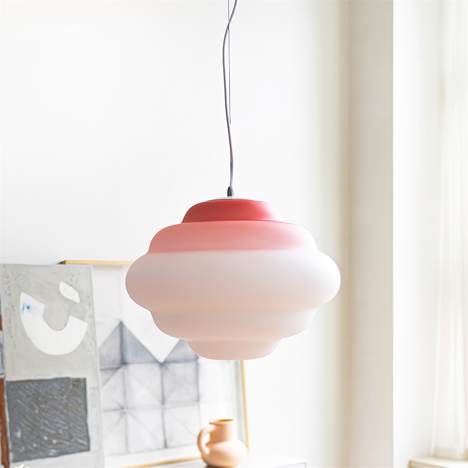 Eurvenara Premium Nordic Art Nuageux Verre Pendentif Lampe - Neutralighting
