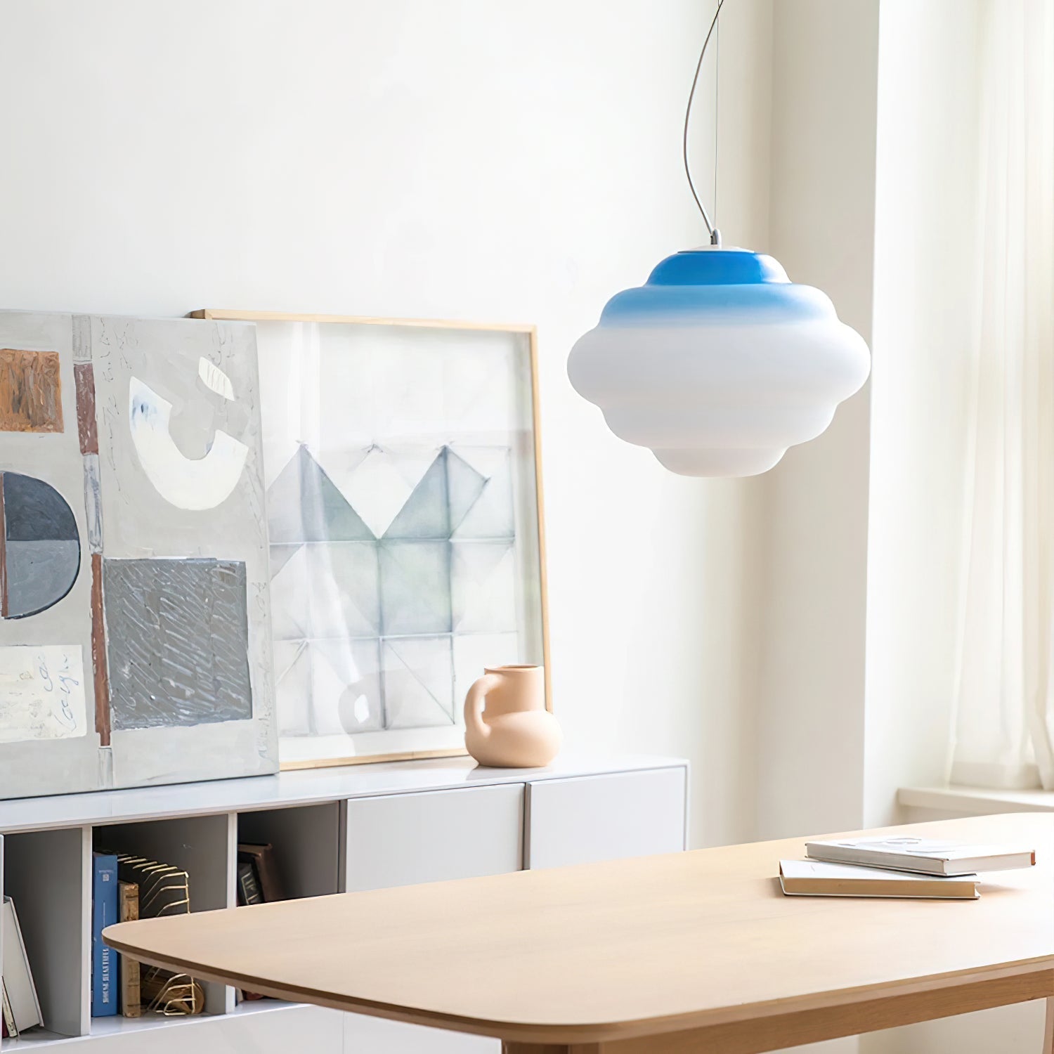 Eurvenara Premium Nordic Art Nuageux Verre Pendentif Lampe - Neutralighting
