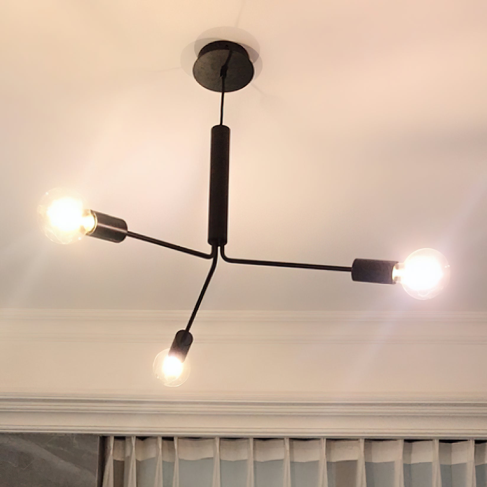 Mysolisra Modern Minimalist Metro Metal Chandelier - Lamp Copper