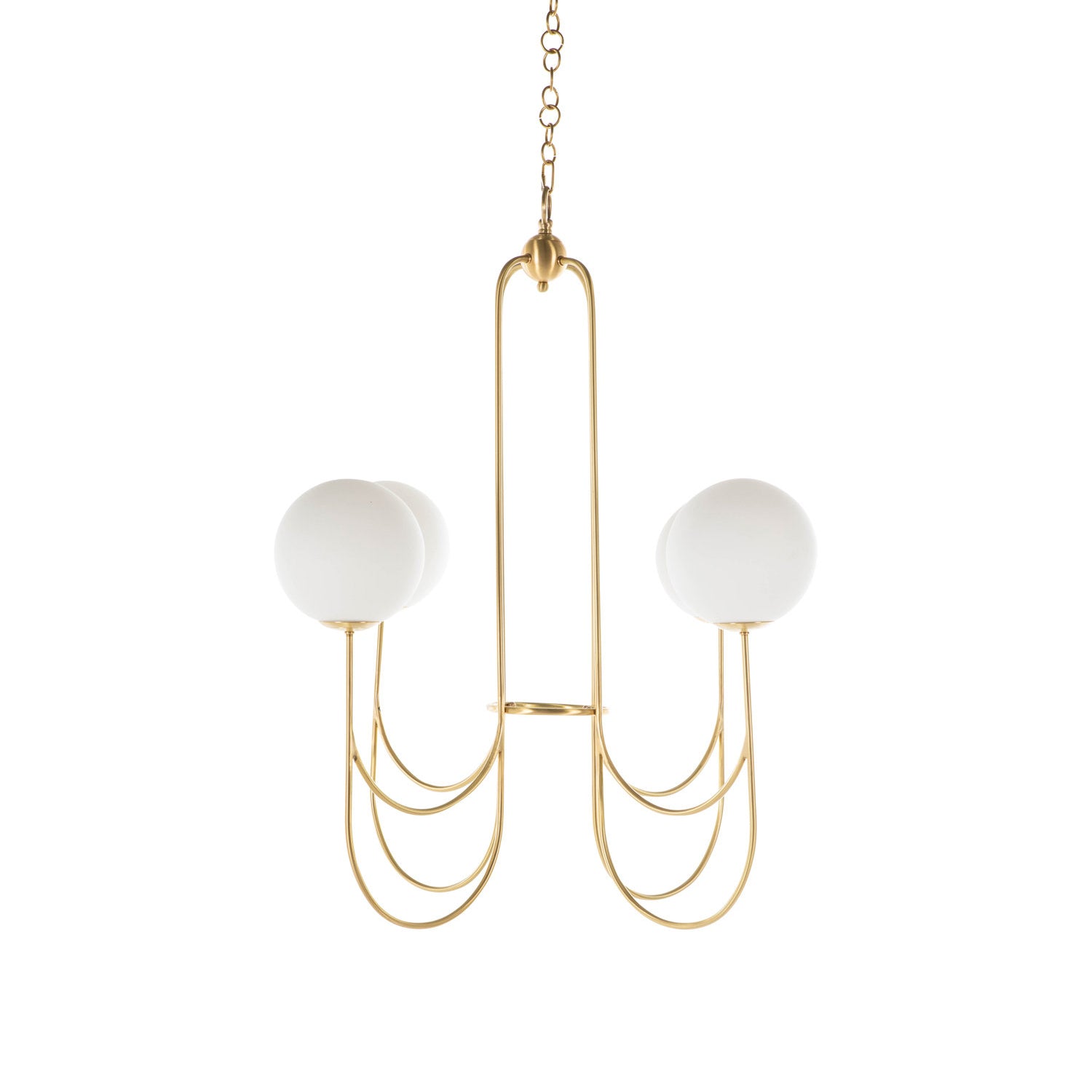 Mjolkuvyi Modern Minimalist Glass Metal Chandelier - Lamp Copper