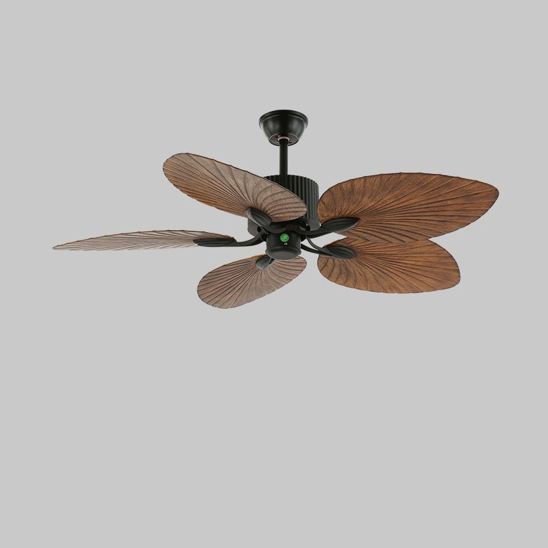 Vue détaillée du moteur du plafonnier ventilateur Virel en bois tropical