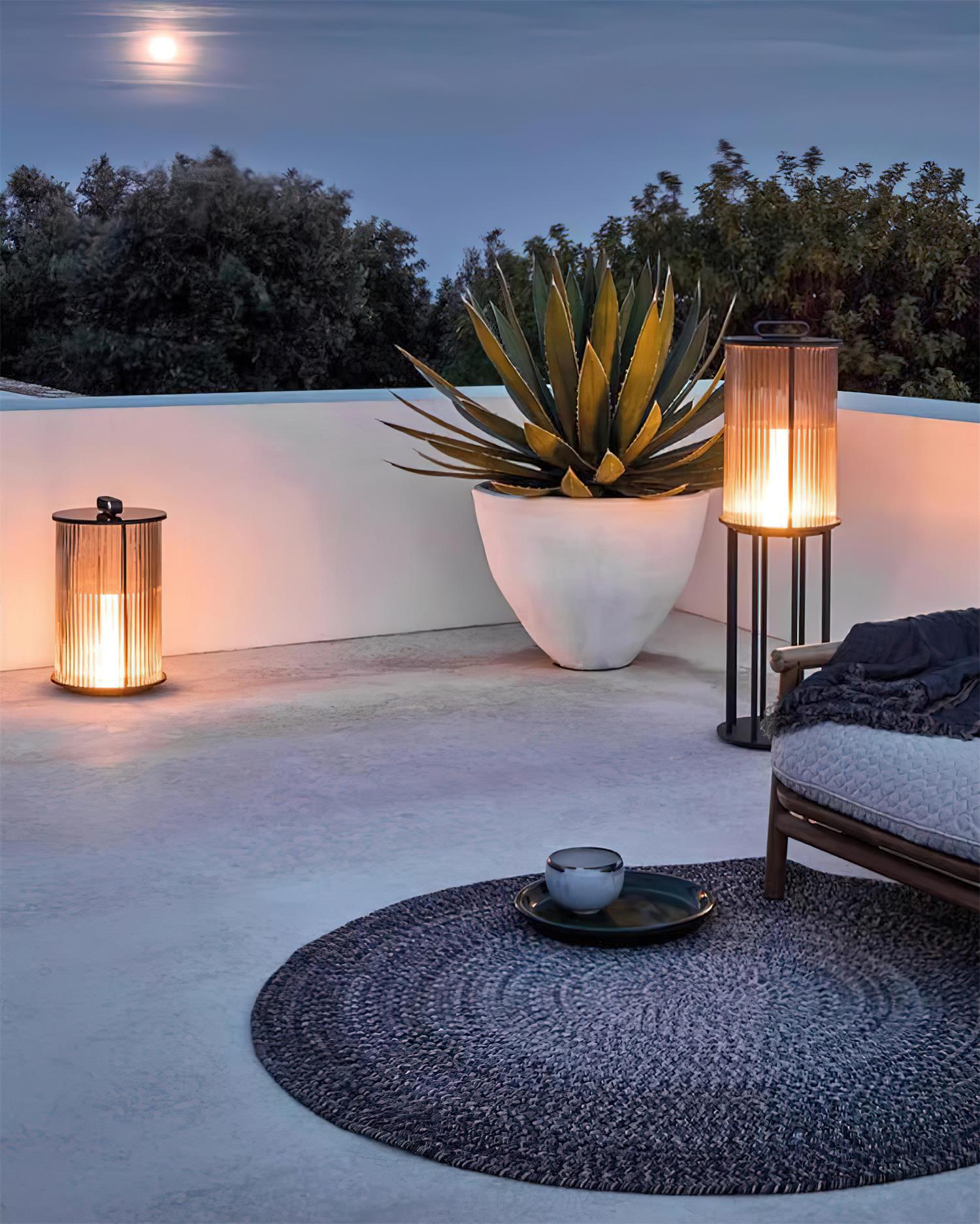 Greta Lampe Extérieure Cylindre en Acier Inoxydable Moderne - Neutralighting