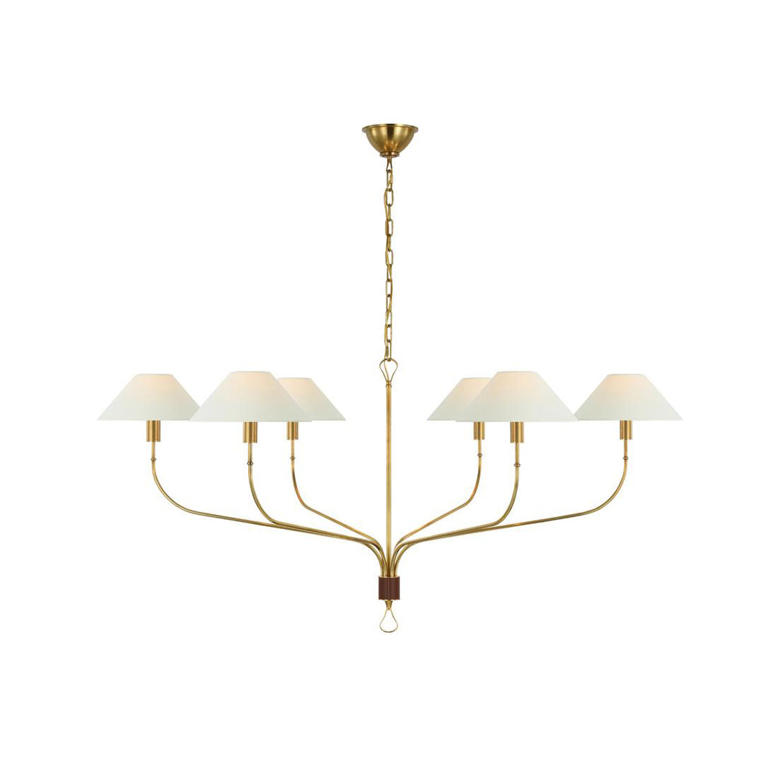 Ulshaaris Lustre Industriel Vintage En Tissu Et Laiton à Queue Décalée - Neutralighting