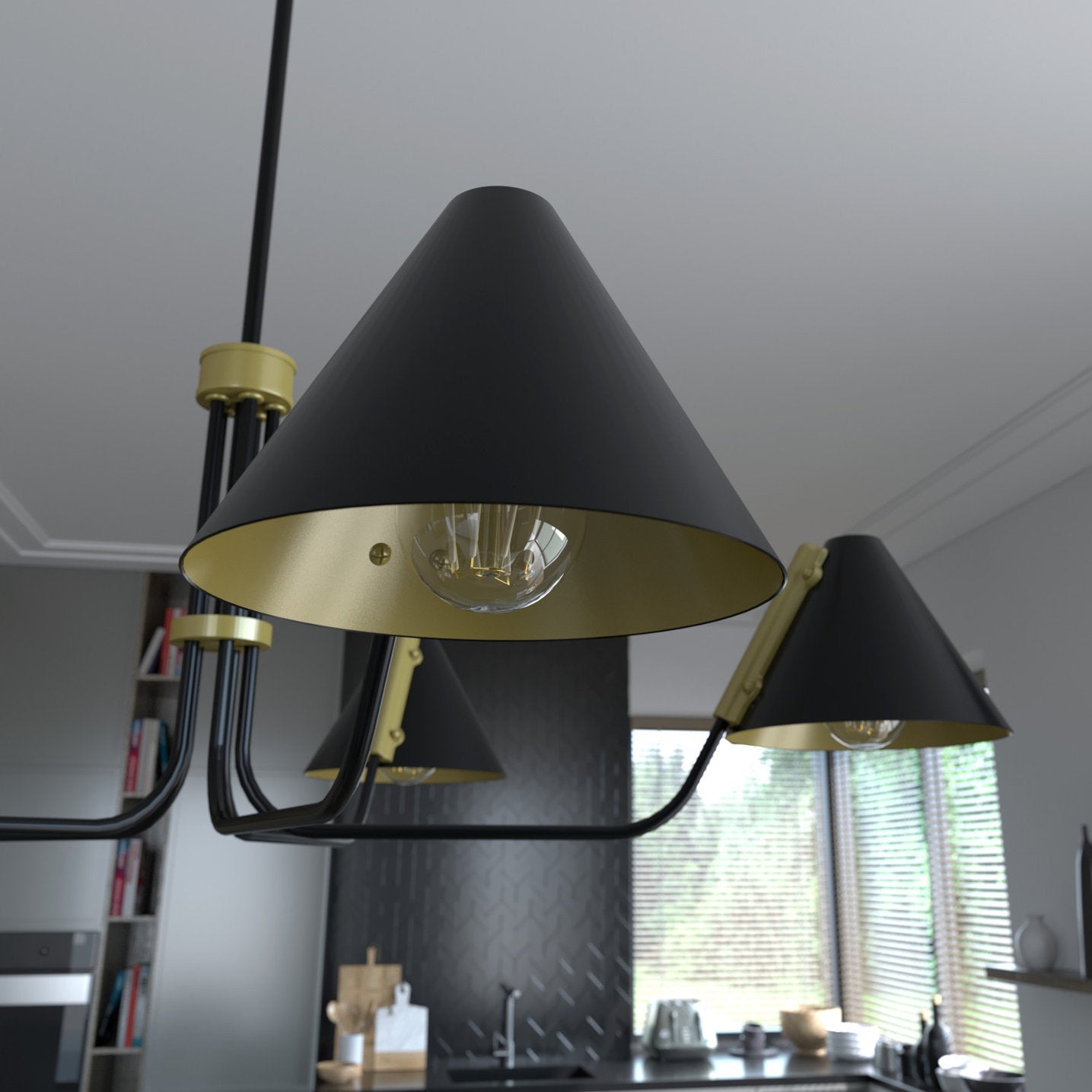 Cucarara Chandelier Métal Noir Industriel Vintage Isle - Neutralighting