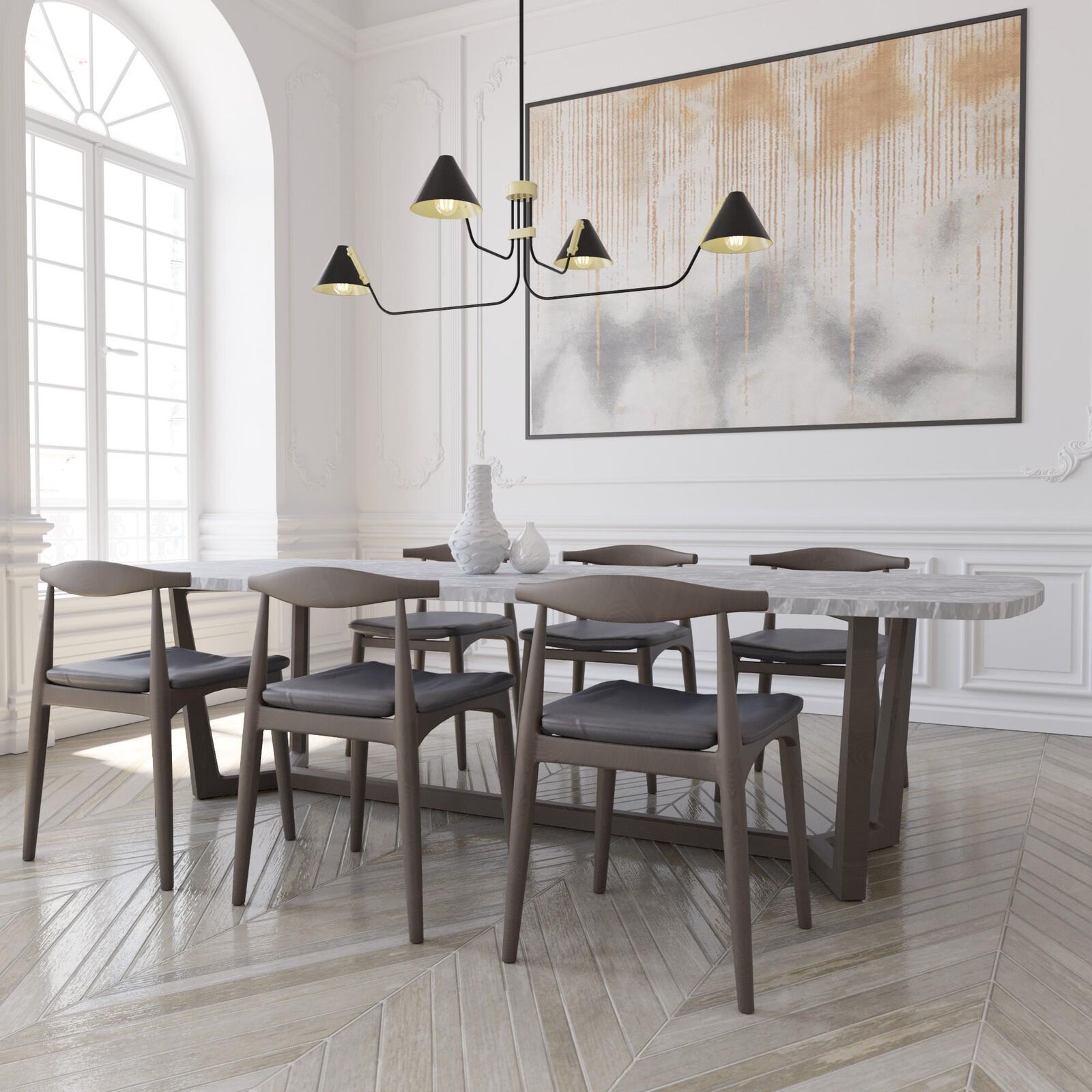 Cucarara Chandelier Métal Noir Industriel Vintage Isle - Neutralighting