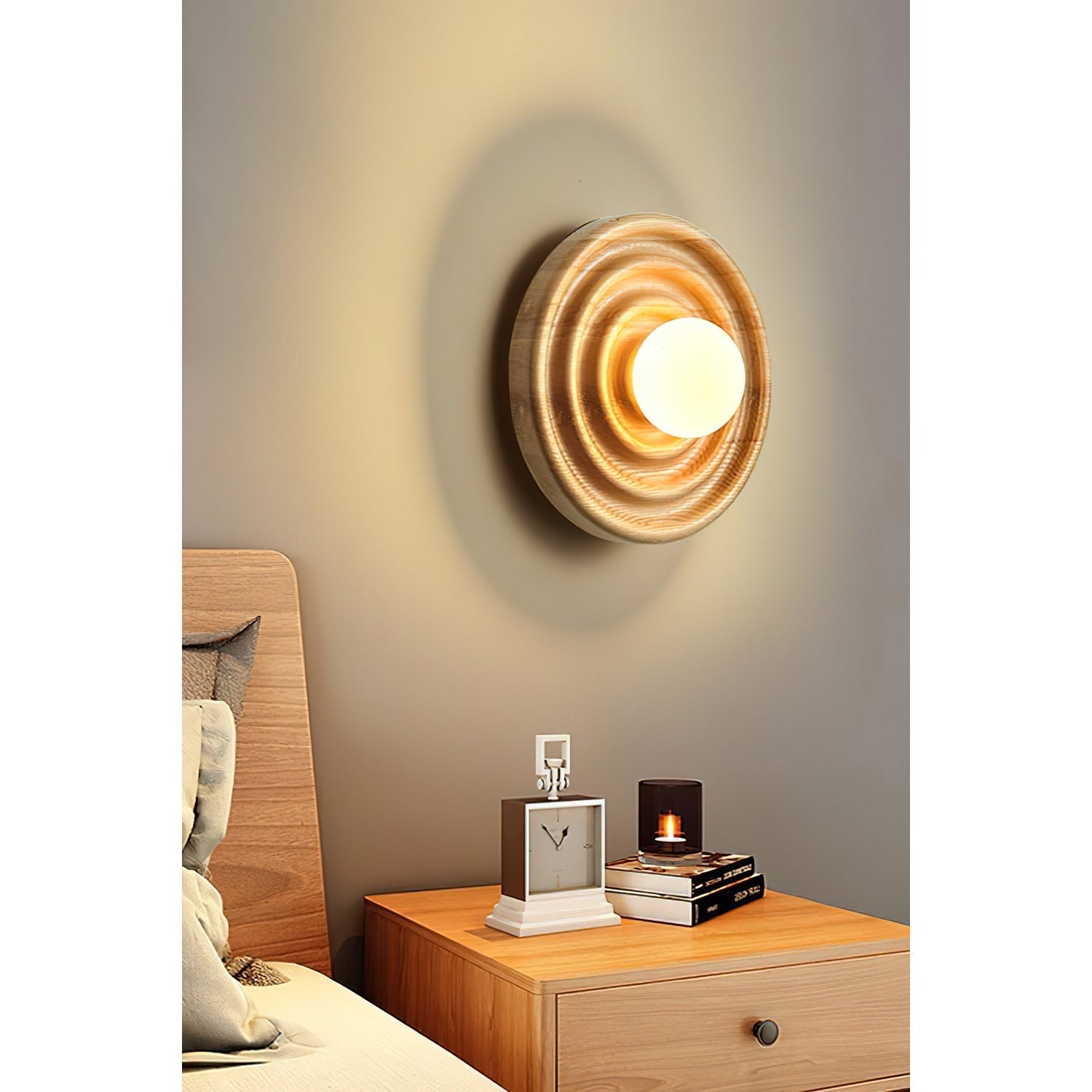 Ultalora Modern Minimalist Wood Glass Wall Lamp - Lamp Copper