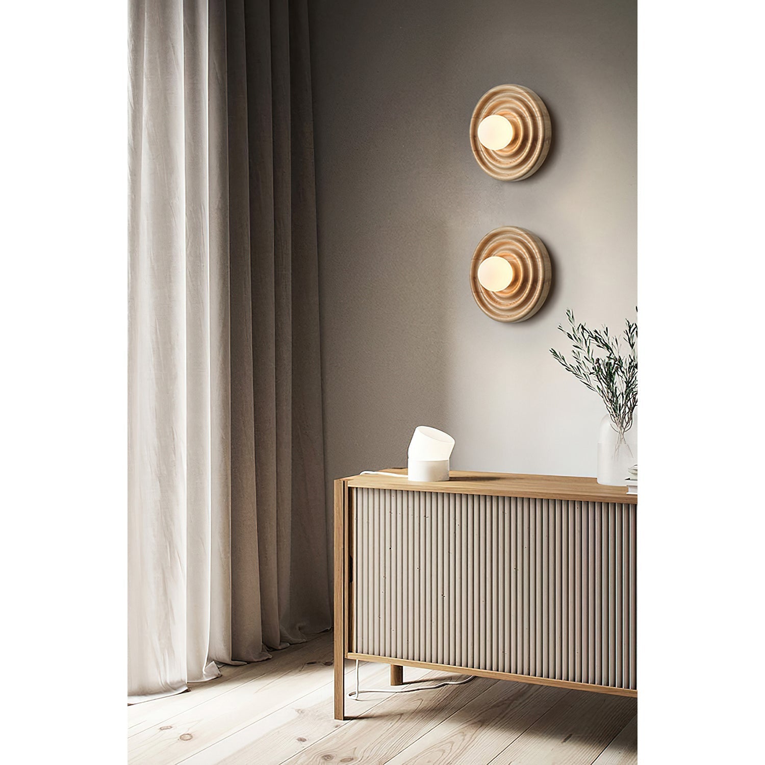 Ultalora Modern Minimalist Wood Glass Wall Lamp - Lamp Copper