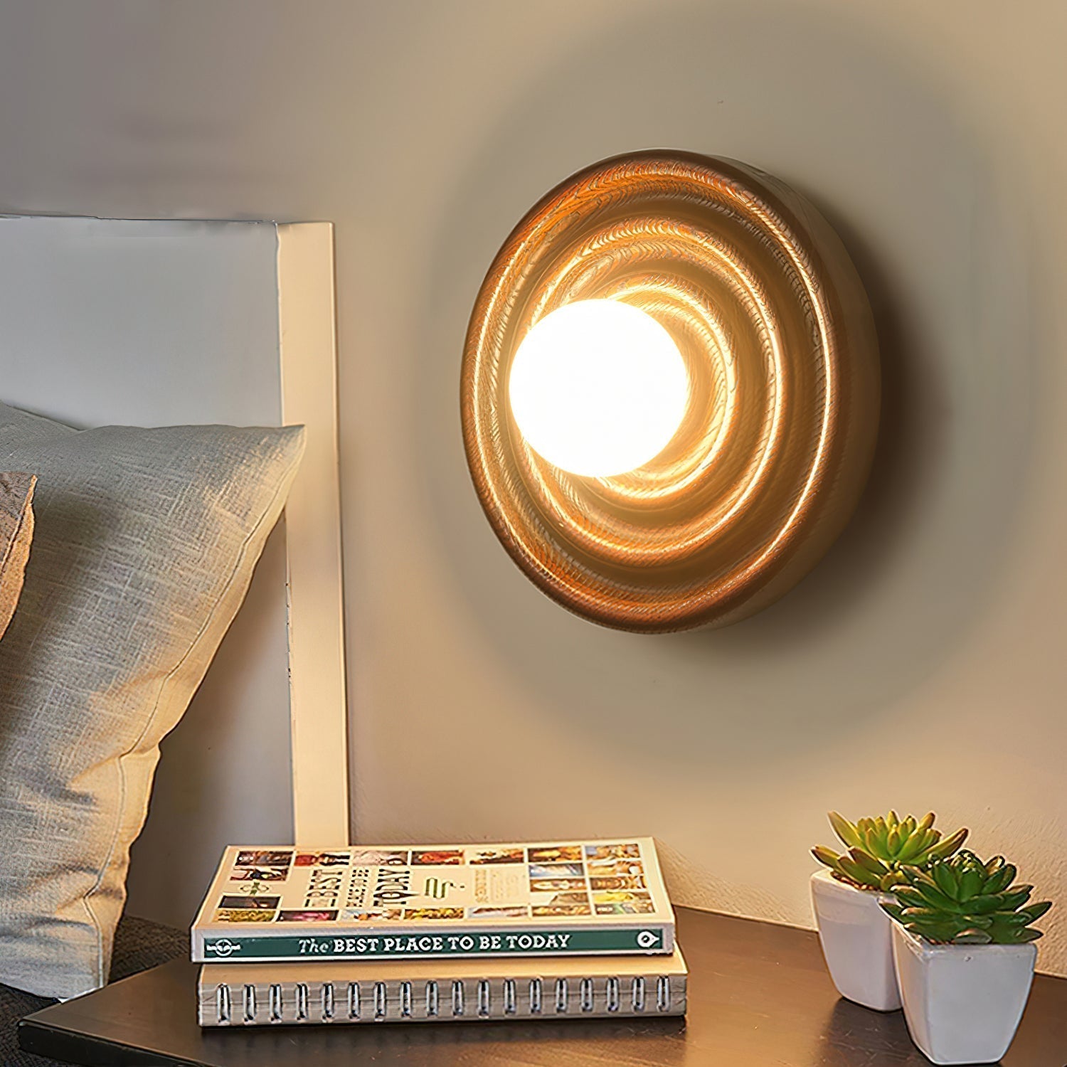 Ultalora Modern Minimalist Wood Glass Wall Lamp - Lamp Copper