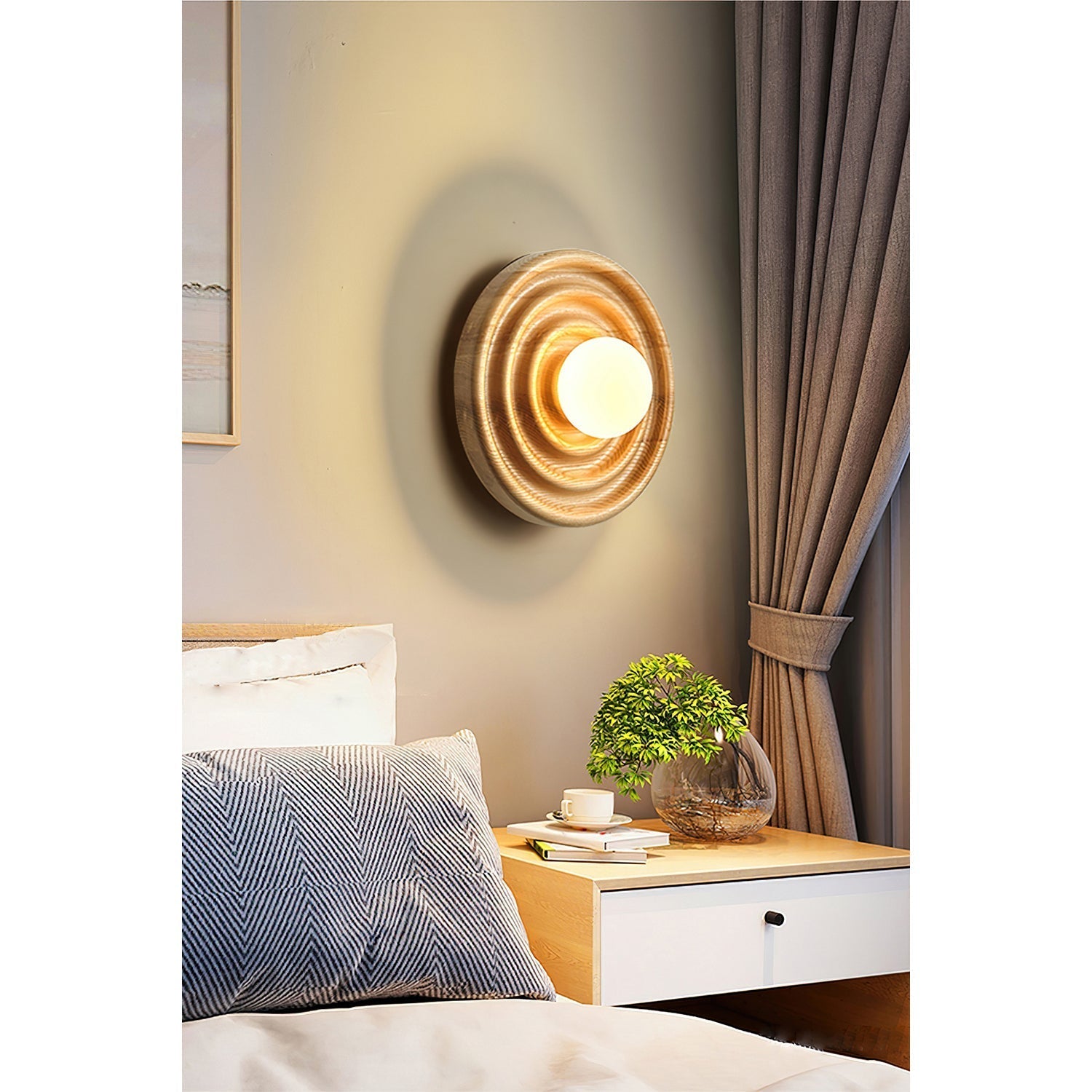 Ultalora Modern Minimalist Wood Glass Wall Lamp - Lamp Copper