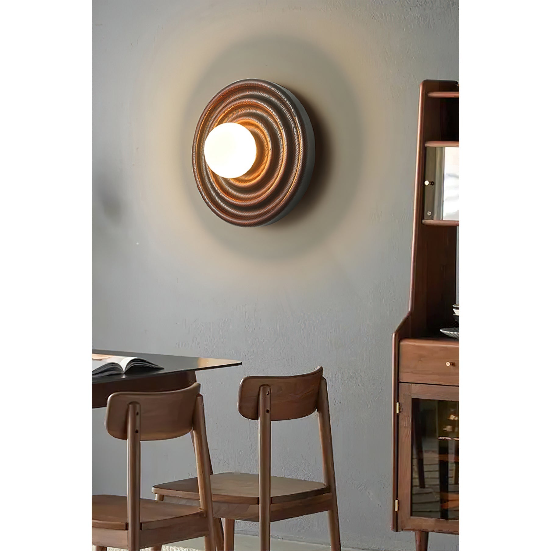 Ultalora Modern Minimalist Wood Glass Wall Lamp - Lamp Copper