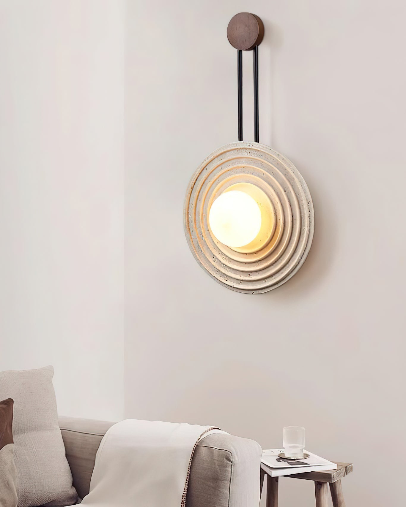 Isoror Applique Murale en Travertin Anneau Spirale - Neutralighting