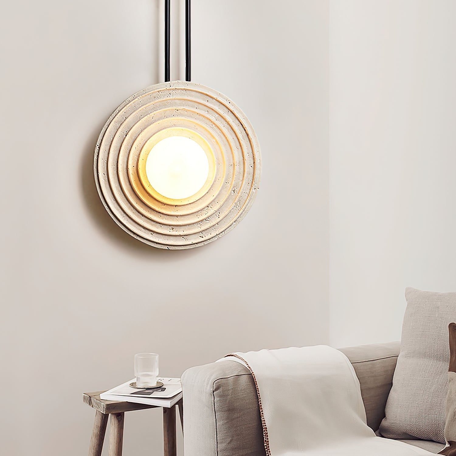 Isoror Applique Murale en Travertin Anneau Spirale - Neutralighting