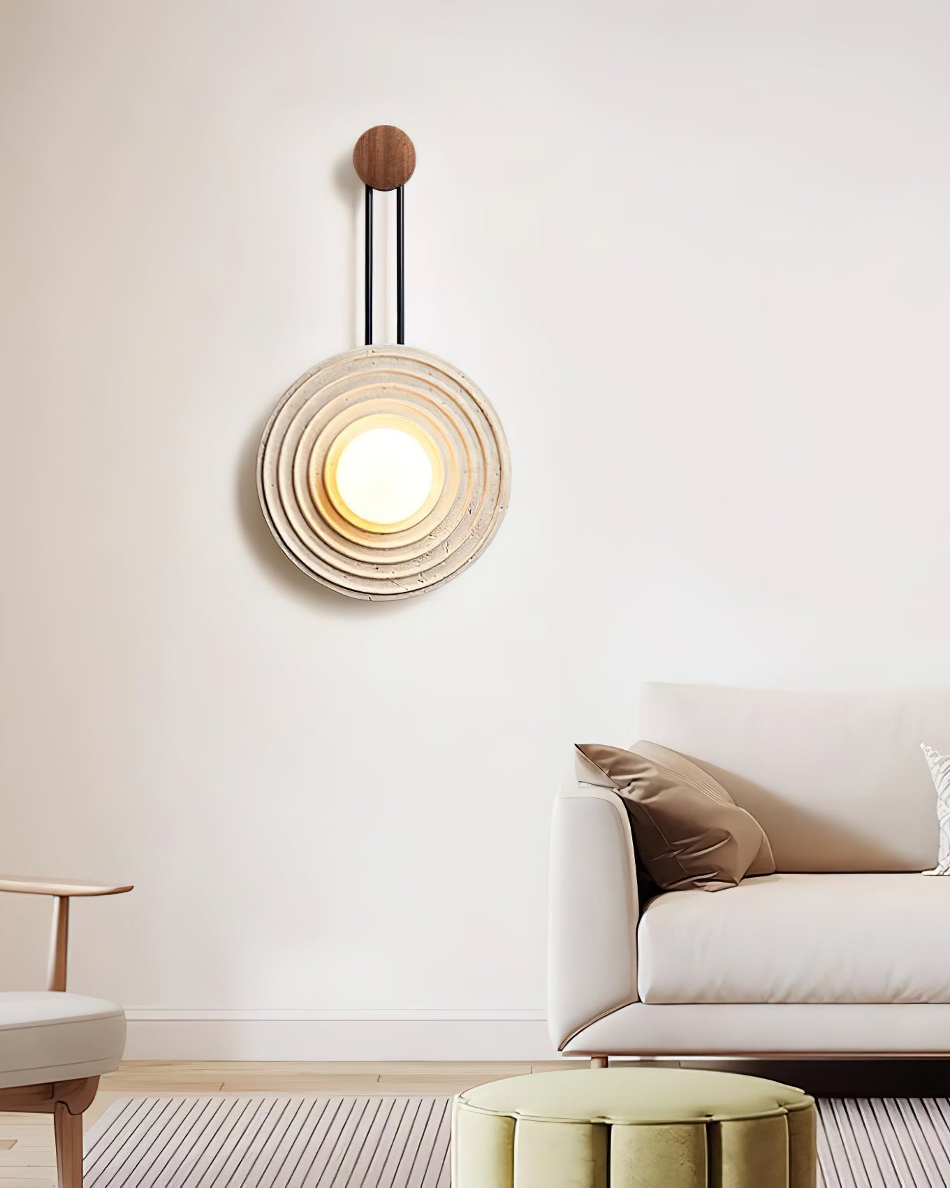 Isoror Applique Murale en Travertin Anneau Spirale - Neutralighting