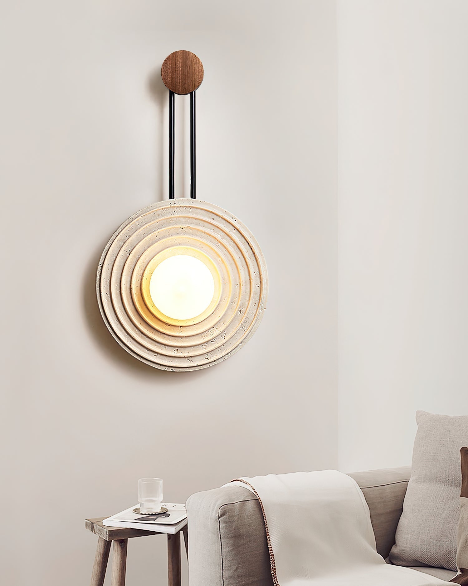 Isoror Applique Murale en Travertin Anneau Spirale - Neutralighting