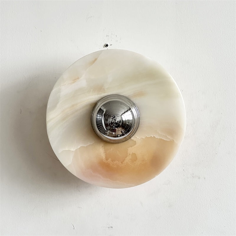 Arsole Modern Minimalist Round Jade Metal Wall Lamp - Lamp Copper