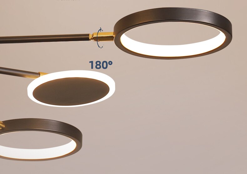 Moderne Suspension Multi Contemporaine, Metal/Acrylique, Noir Mat, Salon - Neutralighting