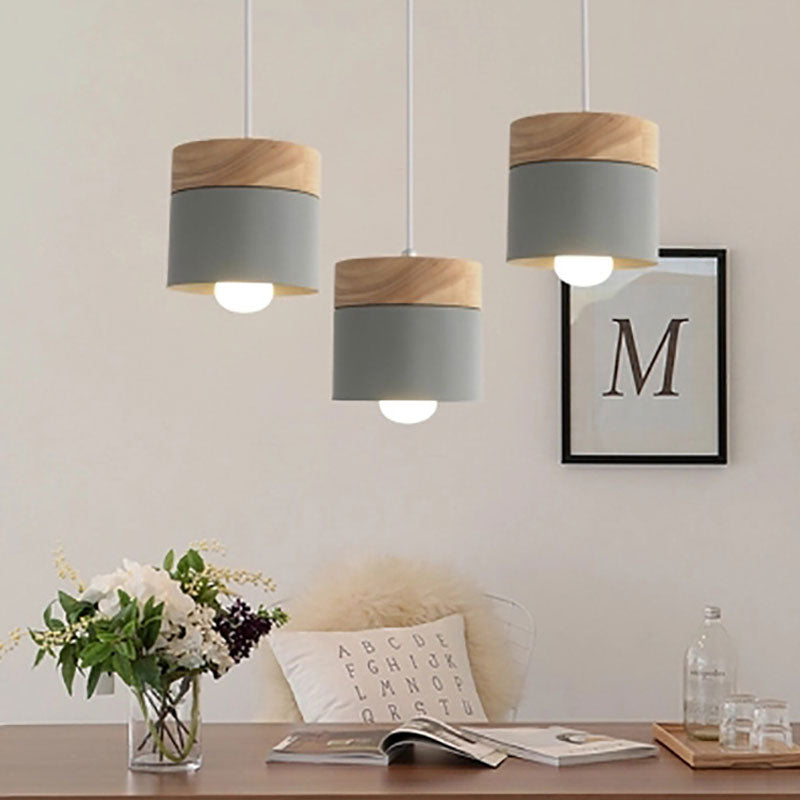 Valentina Suspension LED Macaron Nordique Métal/Bois Chambre - Neutralighting