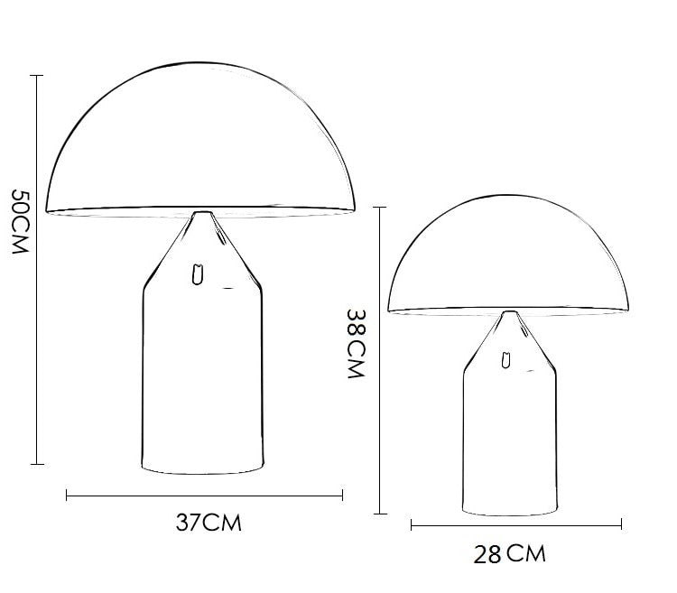Mira Lampe de Table Champignon Minimaliste, Métal, Noir/Blanc/Or, Chambre - Neutralighting