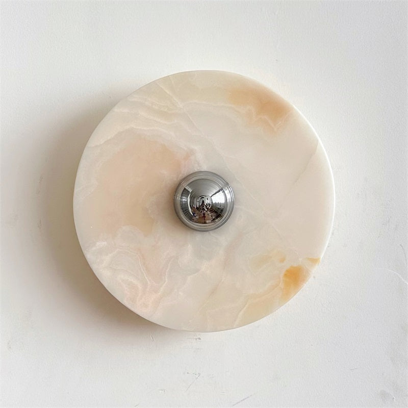 Arsole Modern Minimalist Round Jade Metal Wall Lamp - Lamp Copper