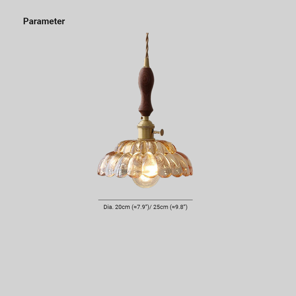 Valentina Moderne LED Suspension Bois Métal/Verre Chambre À Coucher - Neutralighting