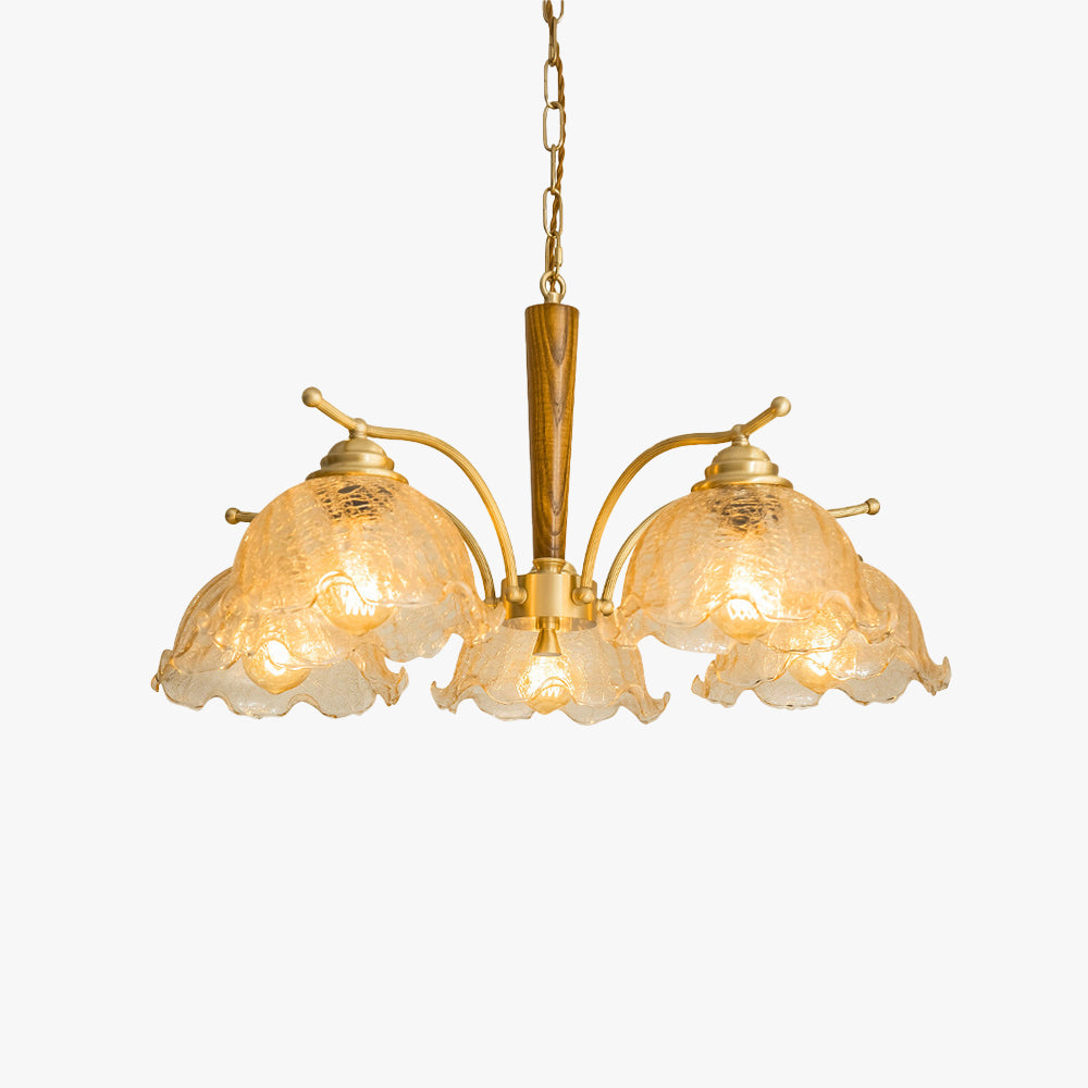 Arisha Retro LED Métal Bois Lustre Chambre à Coucher/ Salon