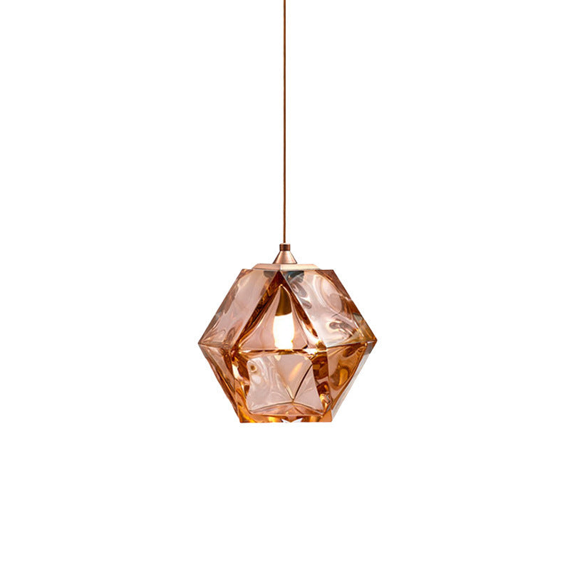 Valentina Polyèdre LED Suspension Métal Verre Cuisine Chambre à Coucher - Neutralighting