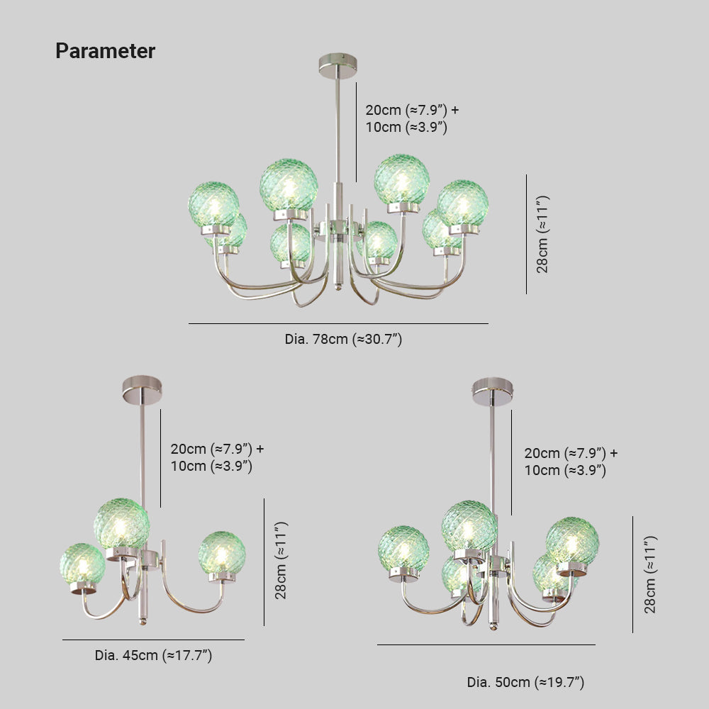 Valentina LED Suspension Métal Verre Cuisine Chambre à Coucher - Neutralighting