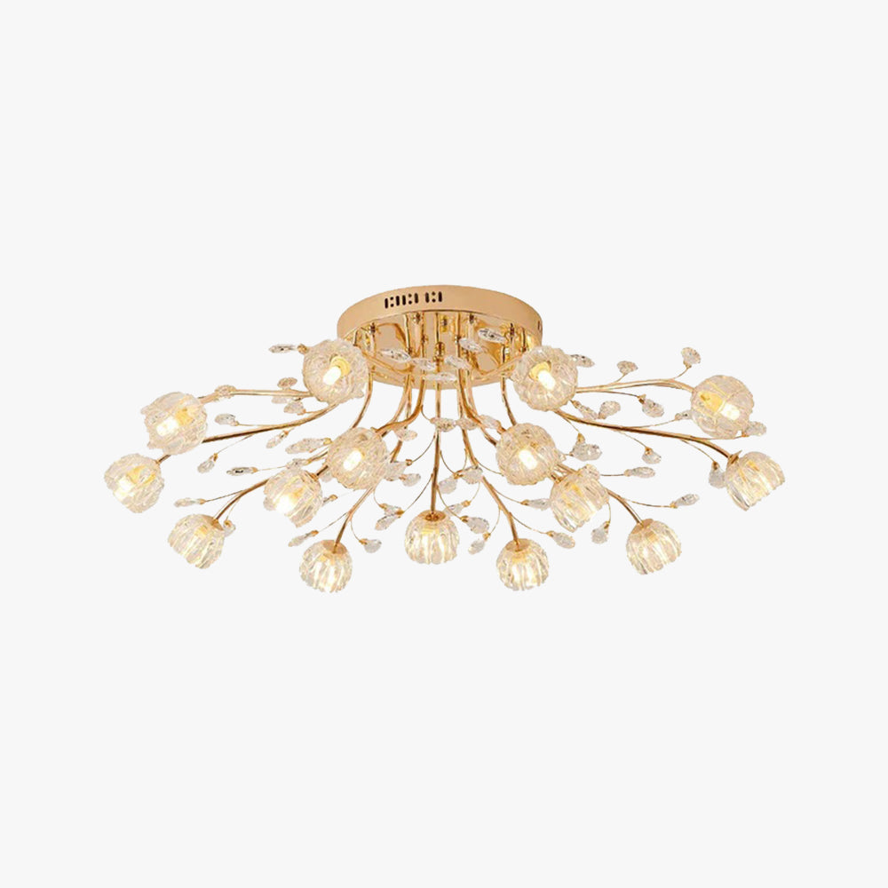 Valentina Fleur Nordique LED Plafonnier Verre Salon - Neutralighting