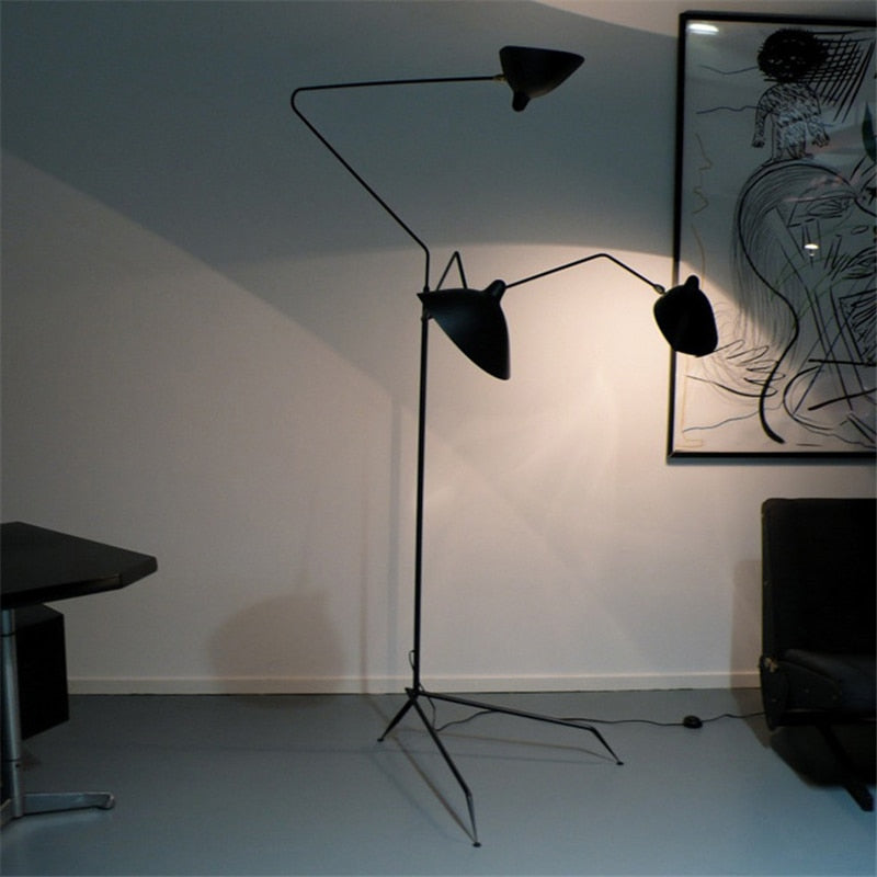 Arisha Lampadaire Cône Industriel, Métal, Noir, Salon - Neutralighting