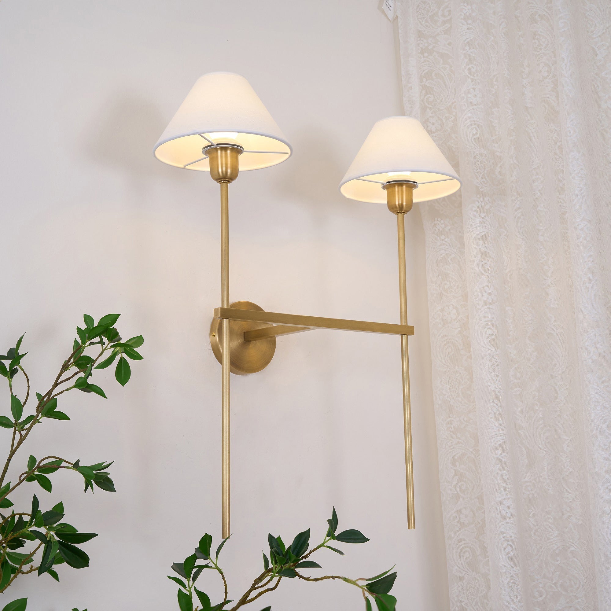 Zosilara Applique Murale Tissu Laiton Industriel Vintage - Neutralighting