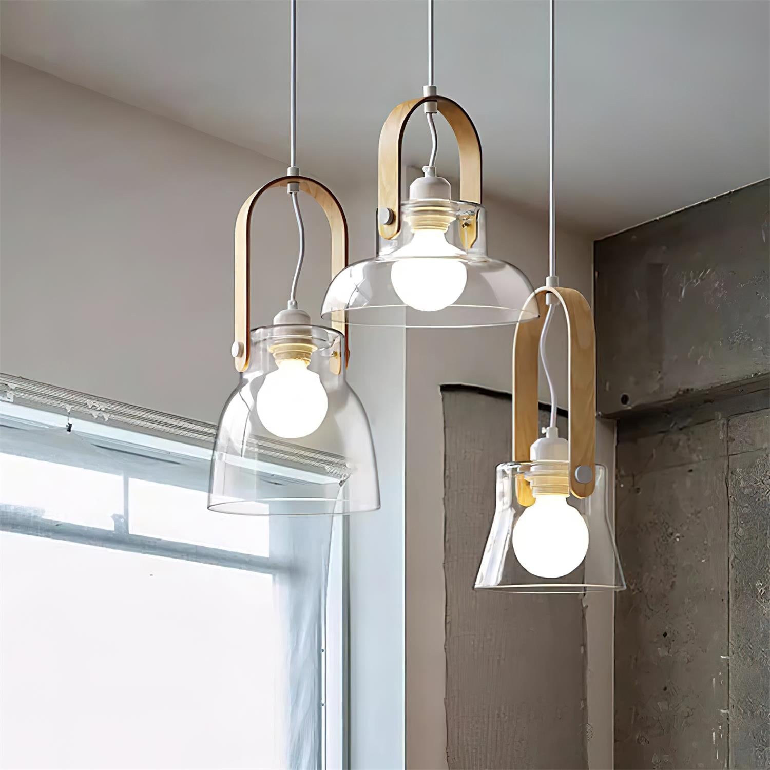 Hailie Suspension Clair Verre Rustique Moderne - Neutralighting