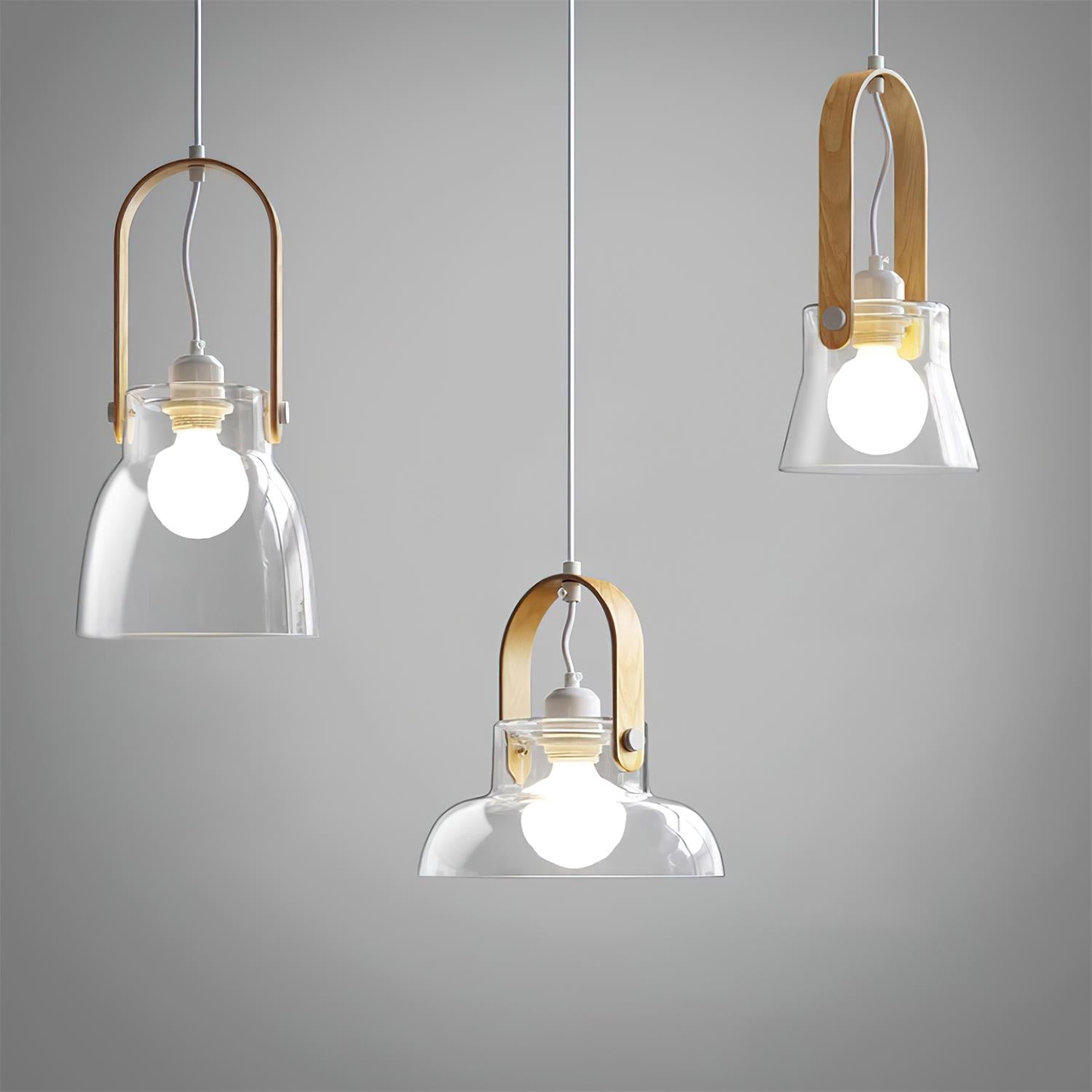 Hailie Suspension Clair Verre Rustique Moderne - Neutralighting