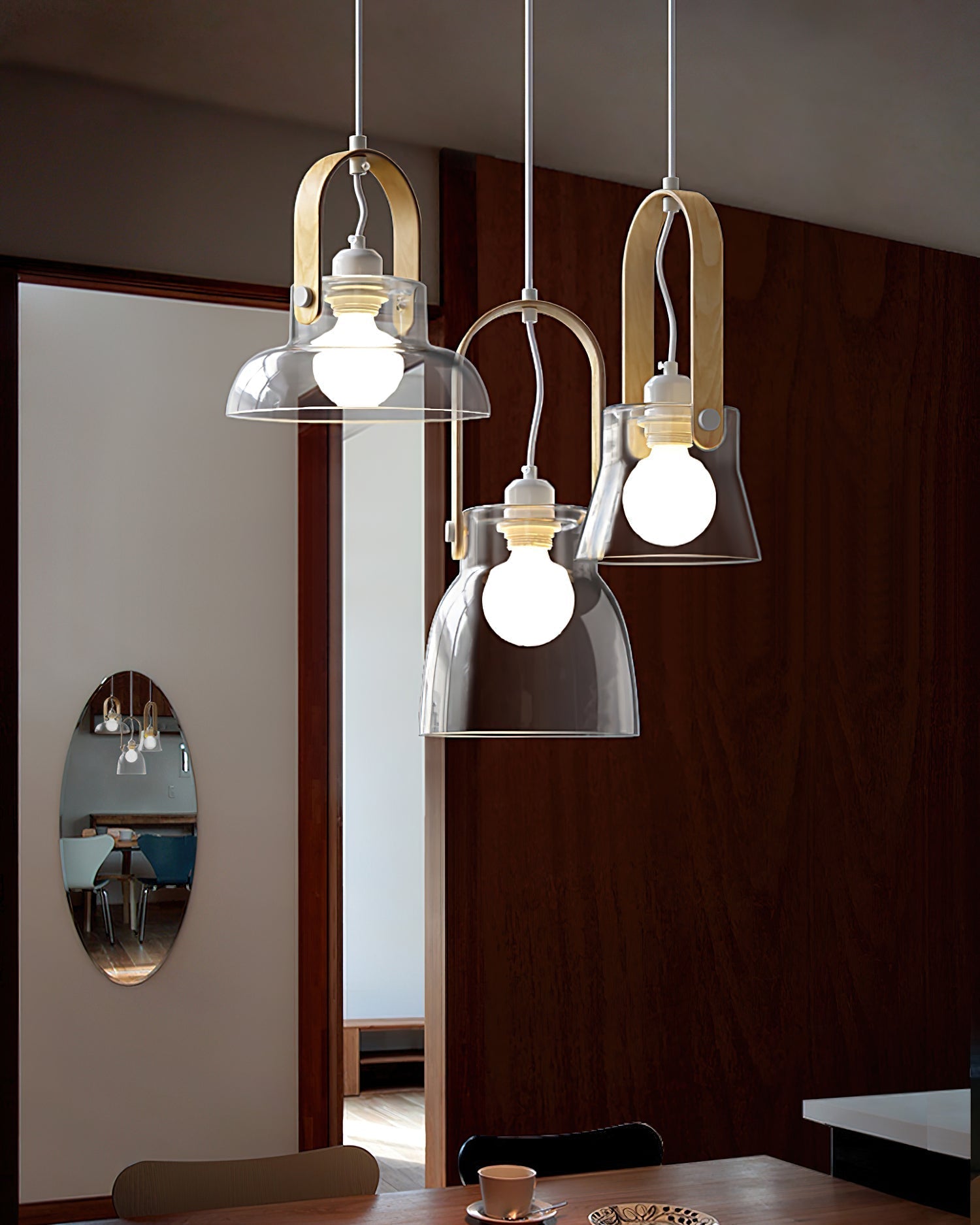 Hailie Suspension Clair Verre Rustique Moderne - Neutralighting
