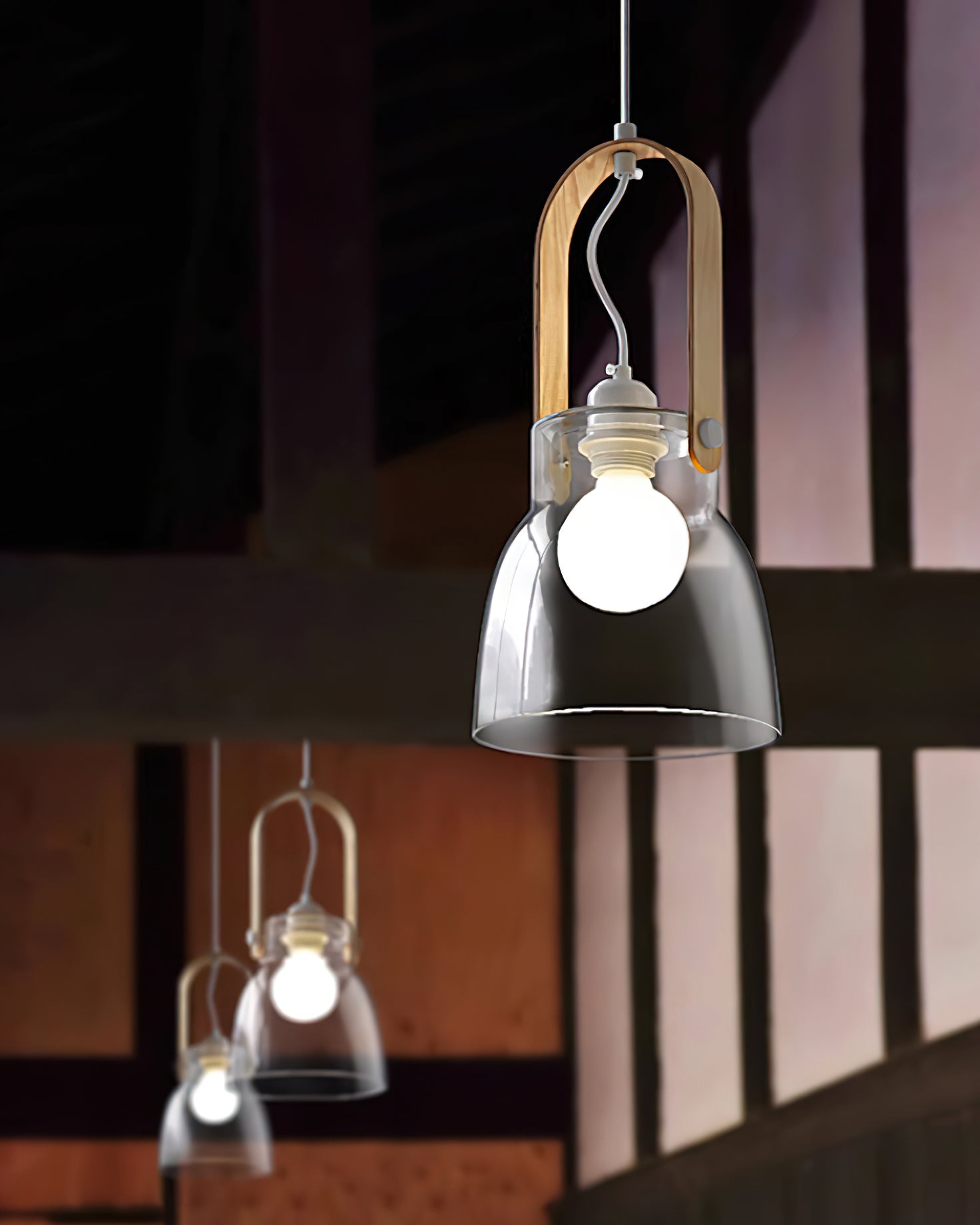 Hailie Suspension Clair Verre Rustique Moderne - Neutralighting