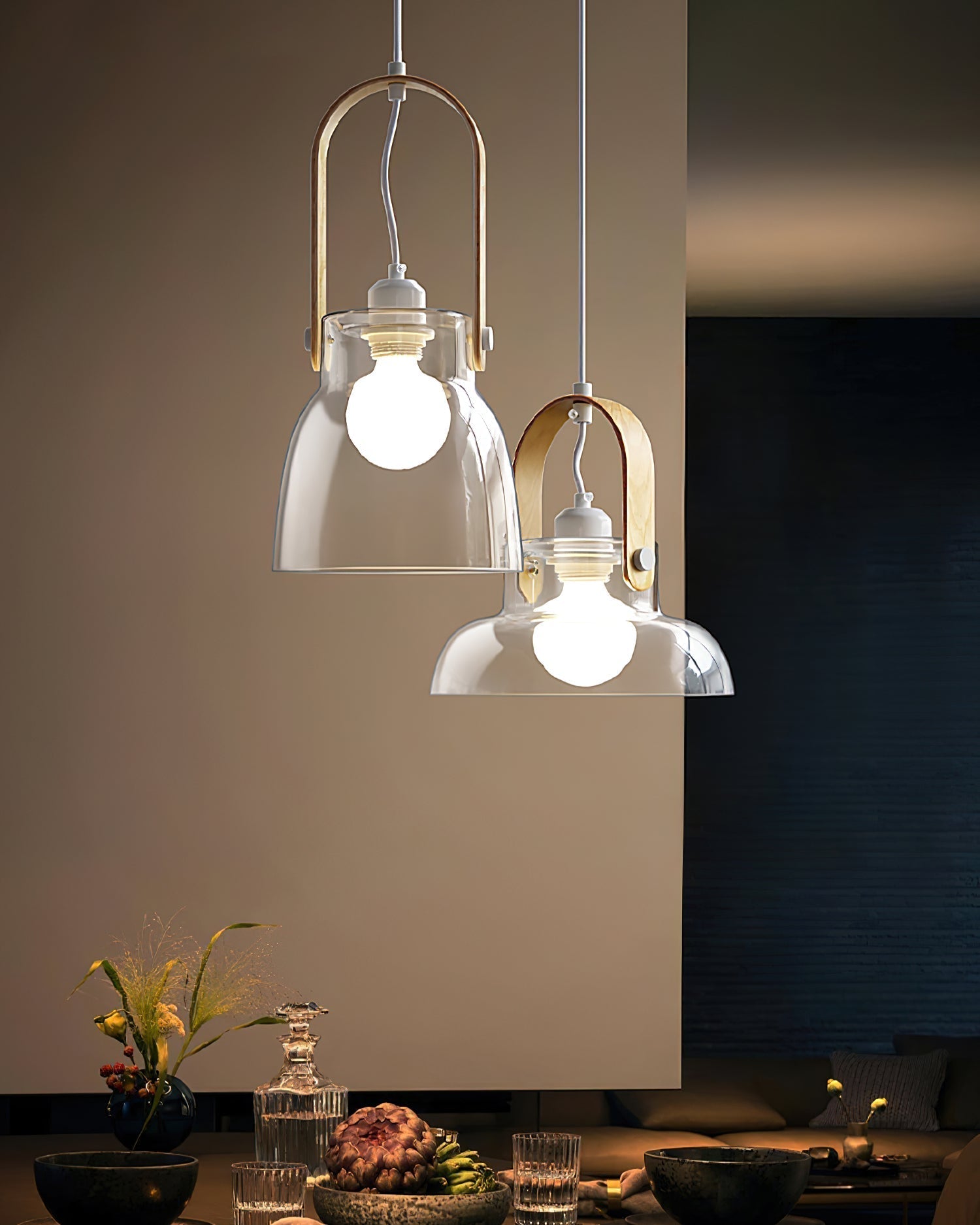 Hailie Suspension Clair Verre Rustique Moderne - Neutralighting