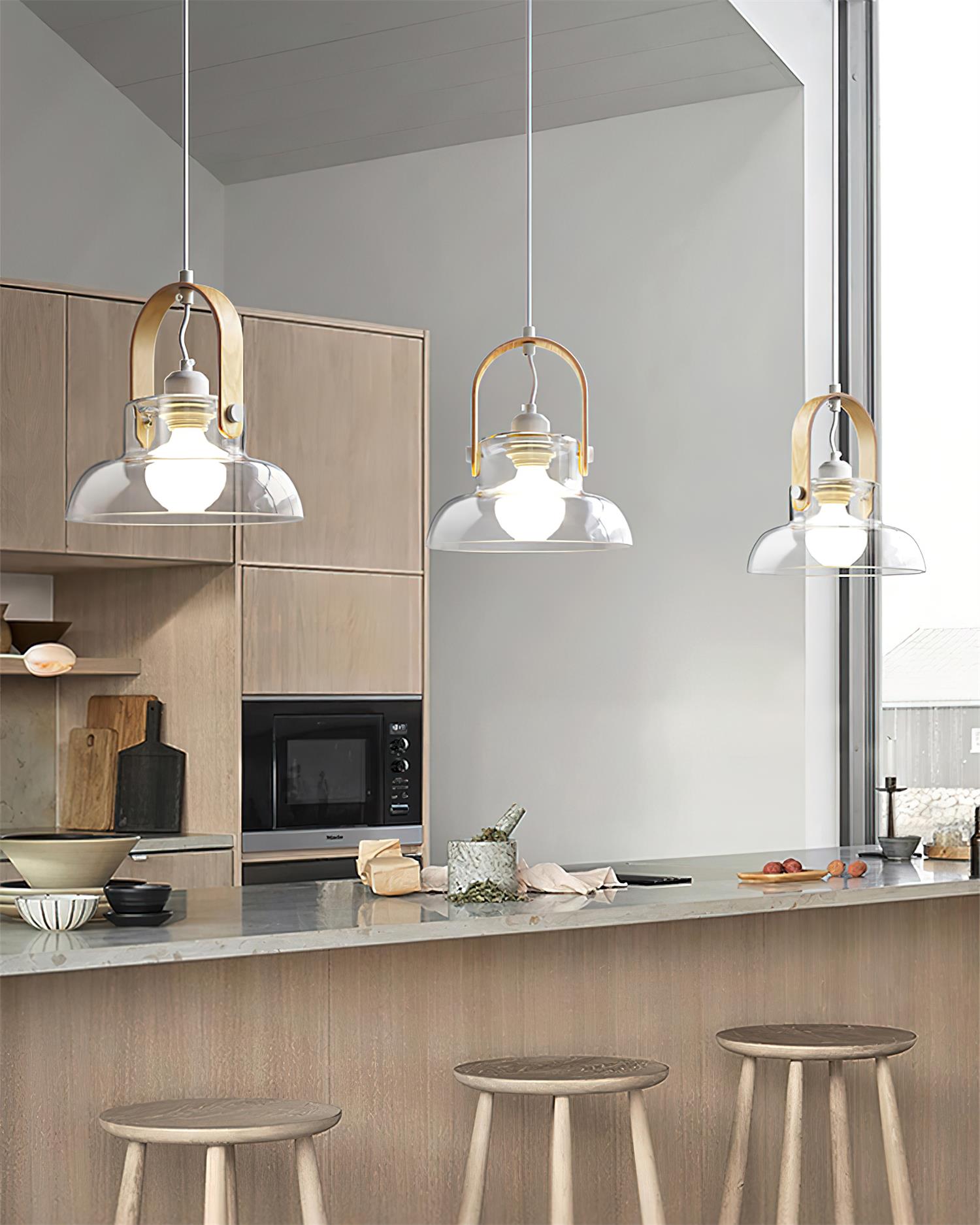 Hailie Suspension Clair Verre Rustique Moderne - Neutralighting