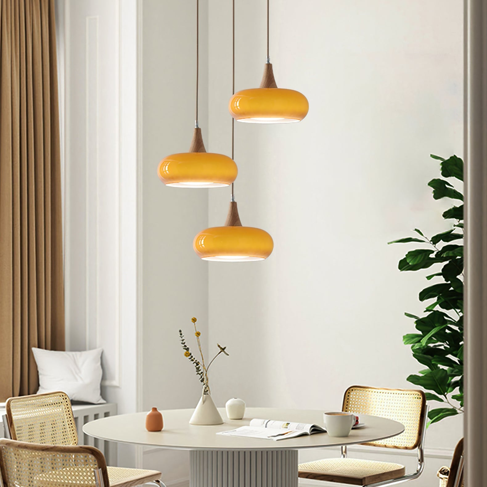 Charlotte Suspension Bois 1/2/3 Lampes