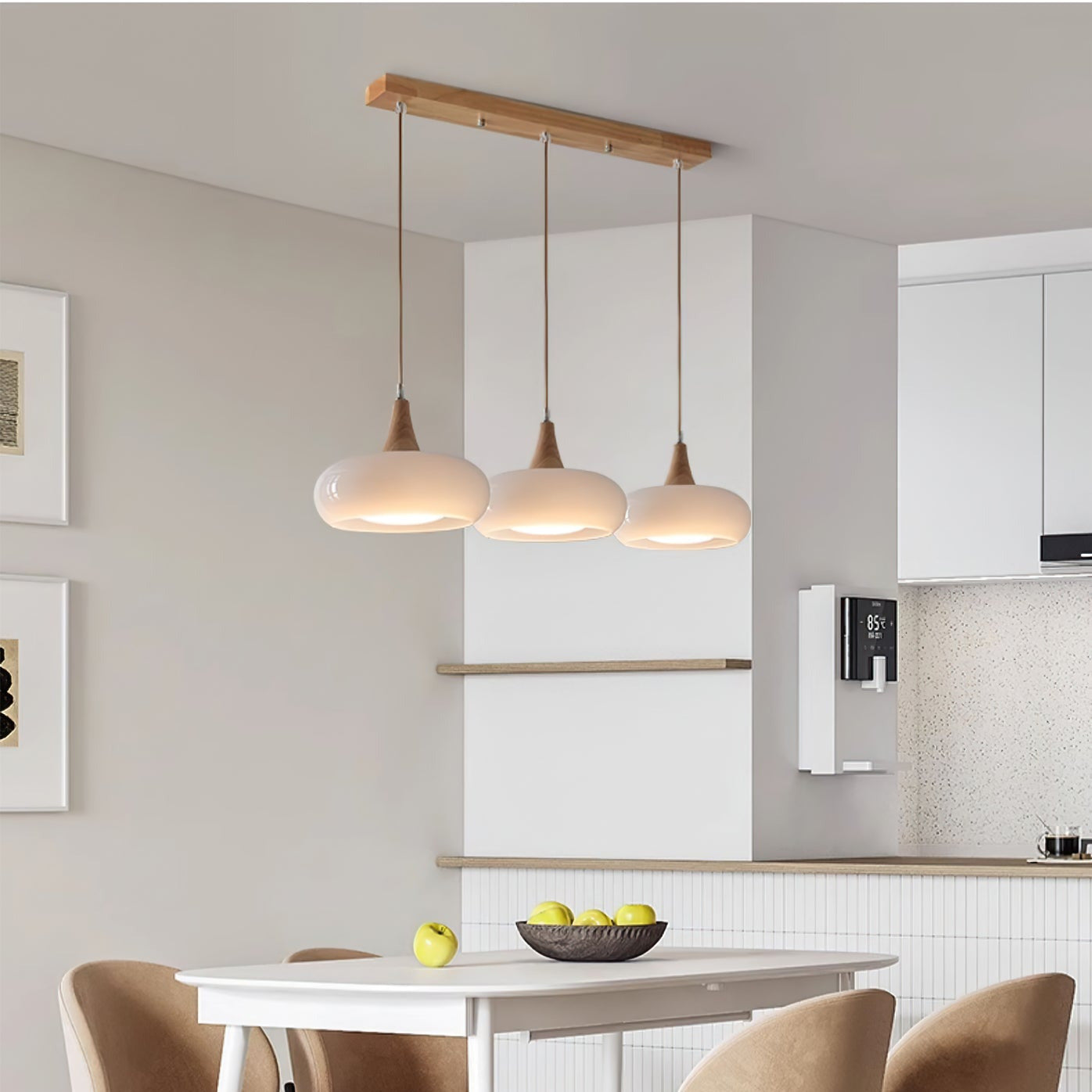 Charlotte Suspension Bois 1/2/3 Lampes