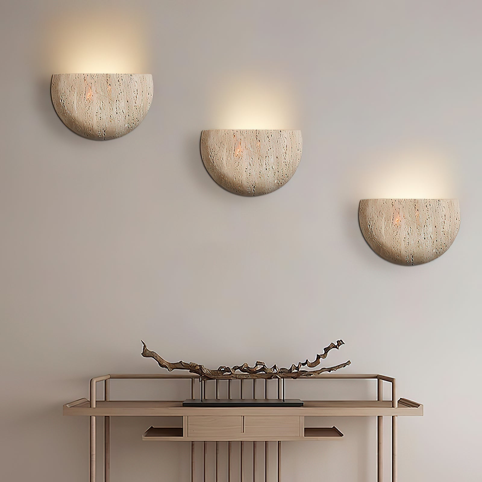Cuvenarae Applique Murale Travertin Lune Minimaliste - Neutralighting