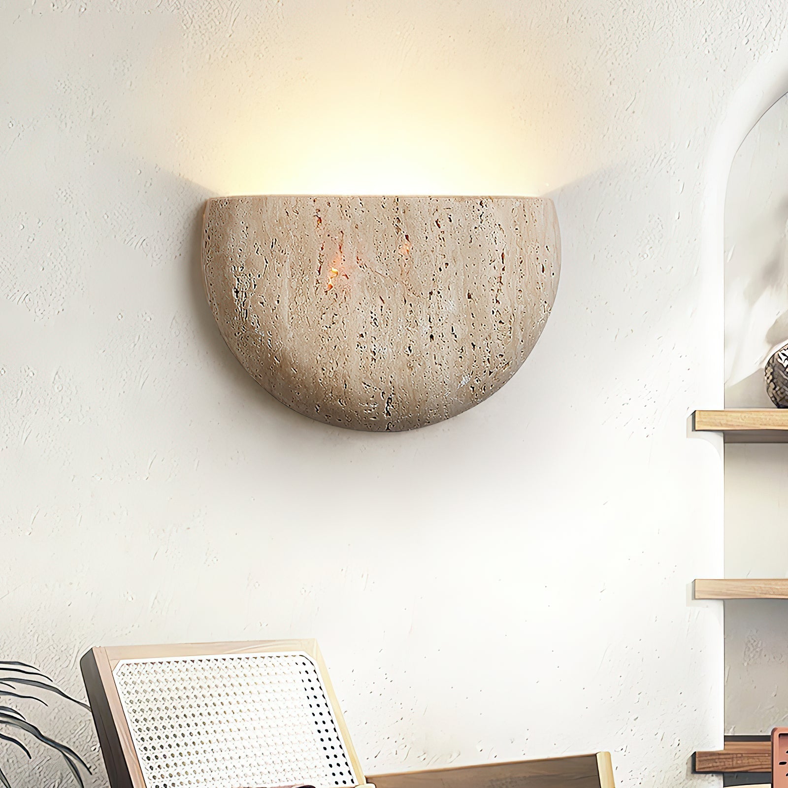 Cuvenarae Applique Murale Travertin Lune Minimaliste - Neutralighting