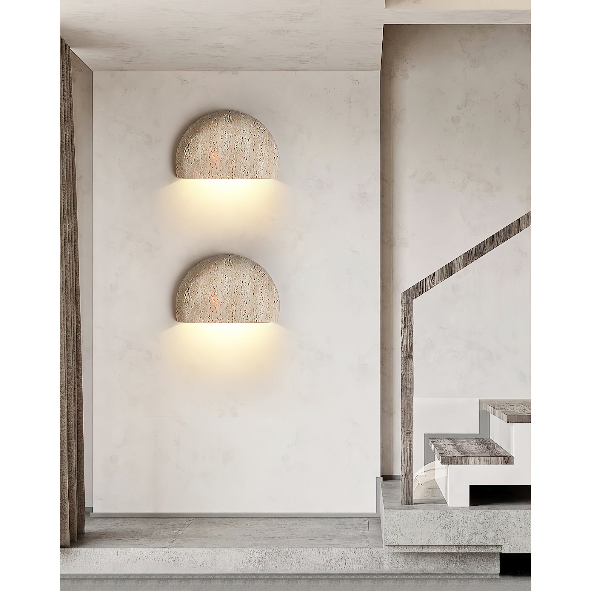 Cuvenarae Applique Murale Travertin Lune Minimaliste - Neutralighting